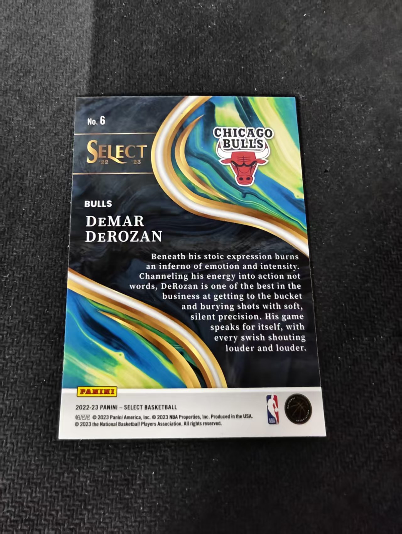 【可合并,不累计】2022-23 Panini Select DeMar DeRozan 德玛尔 德罗赞 公牛 特卡 划痕 边角瑕疵#6