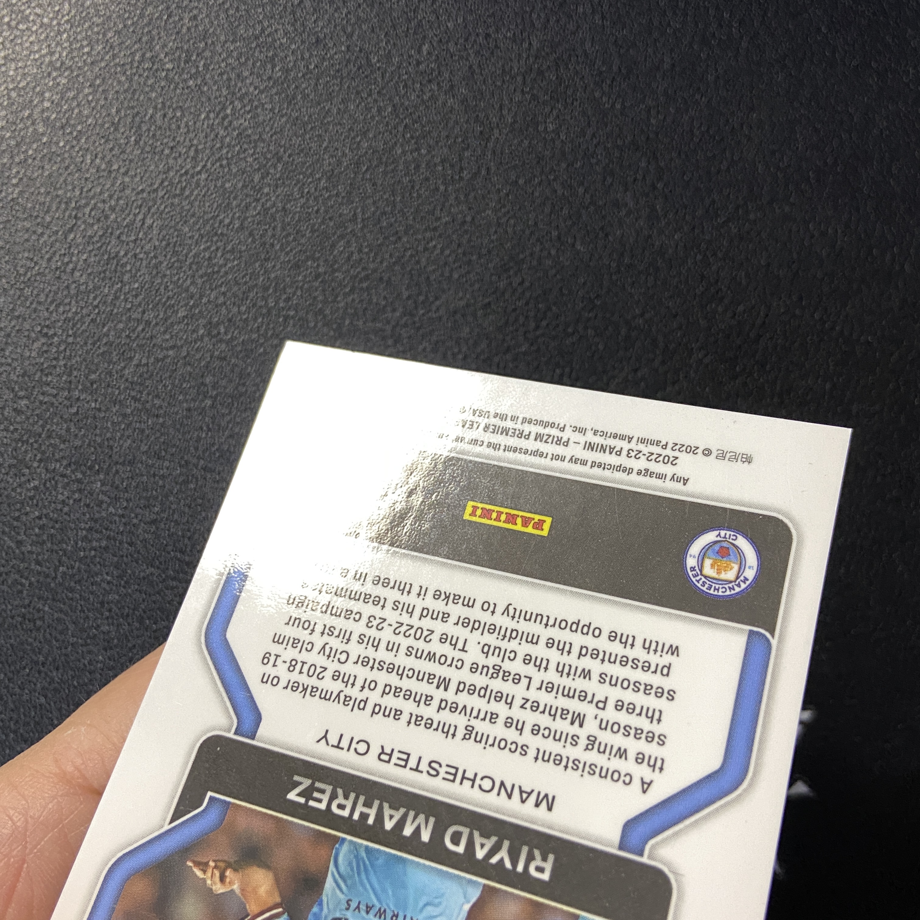【拔脚代卖】2022-23 Panini Prizm 英超 Riyad Mahrez 马赫雷斯 阿尔及利亚 曼城 蓝折 泡泡折 65/75编收藏必备 瑕疵如图|拔脚白头H21