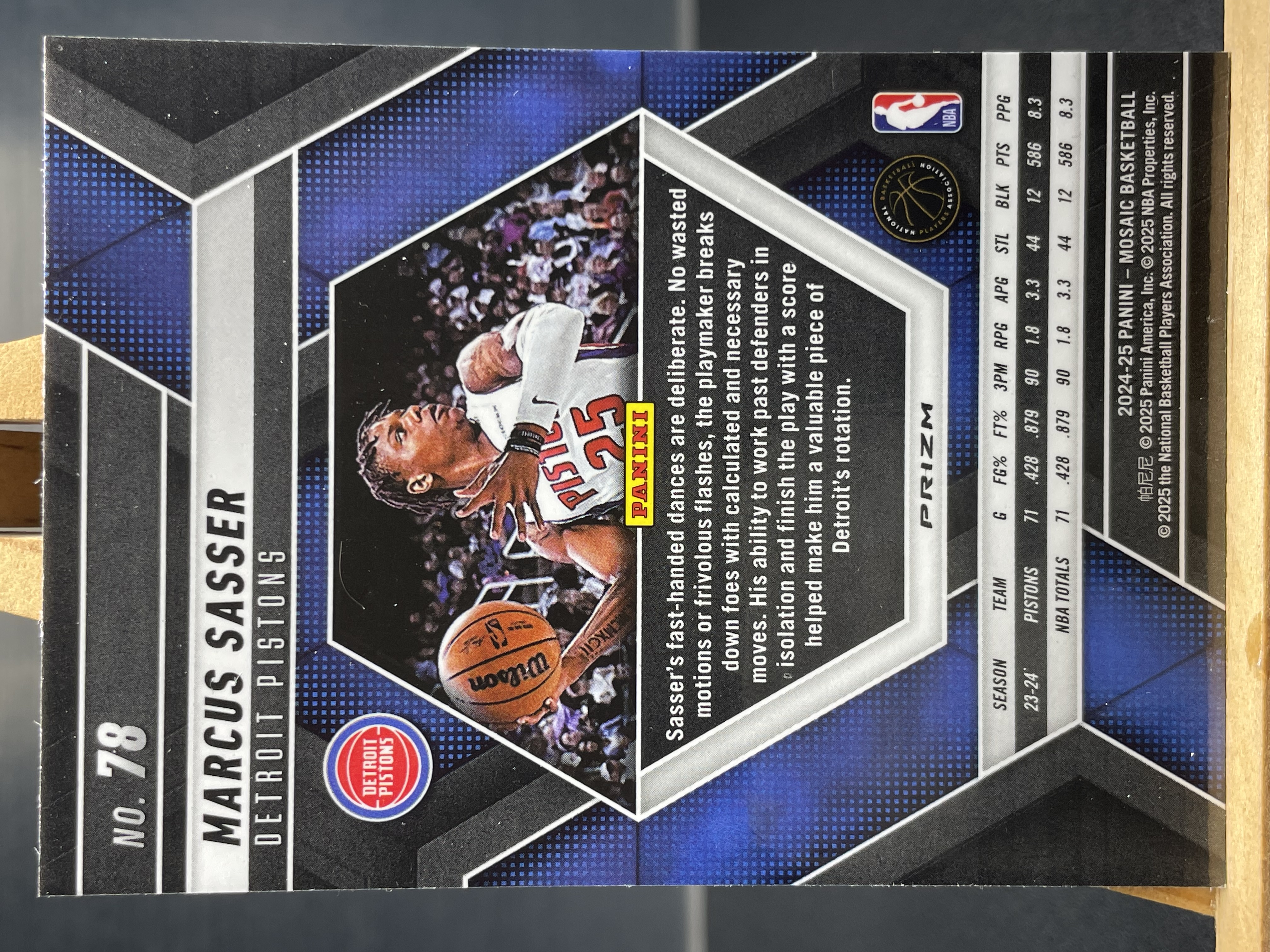 (B8) 2024-25 PANINI 马赛克 折射 马库斯 萨瑟 活塞 近期大热球星 收藏凑套必备 卡品如图 !!!