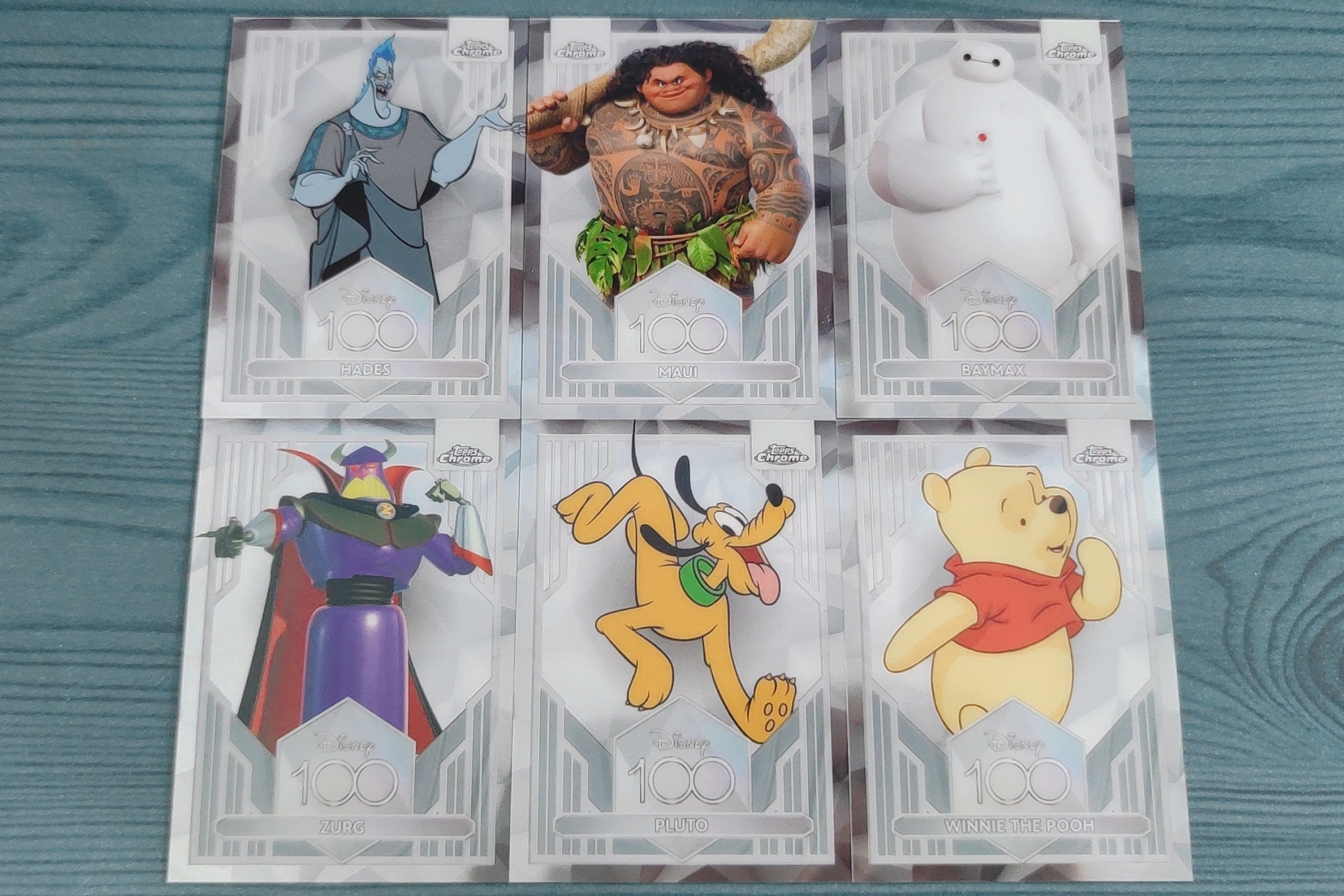 2023 Topps Chrome Disney 动漫 电影 迪士尼 元年 100周年 Base 普卡 硬卡材质 珍藏系列 数量有限 卡品如图 6张 (附带卡膜 描述内有全部名单)