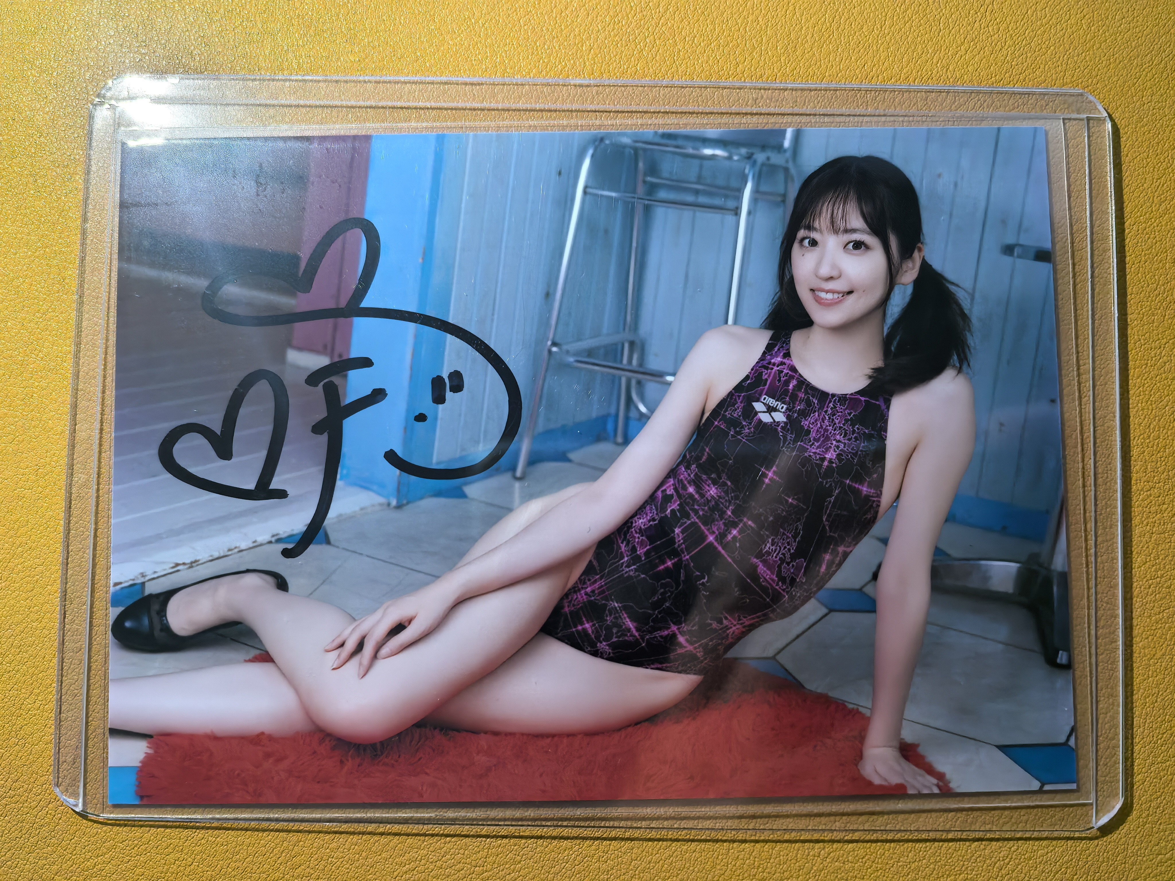 偶像艺人模特【日本代购】大张卡签完美签字 实卡超好看绝版稀有美女车模妹卡