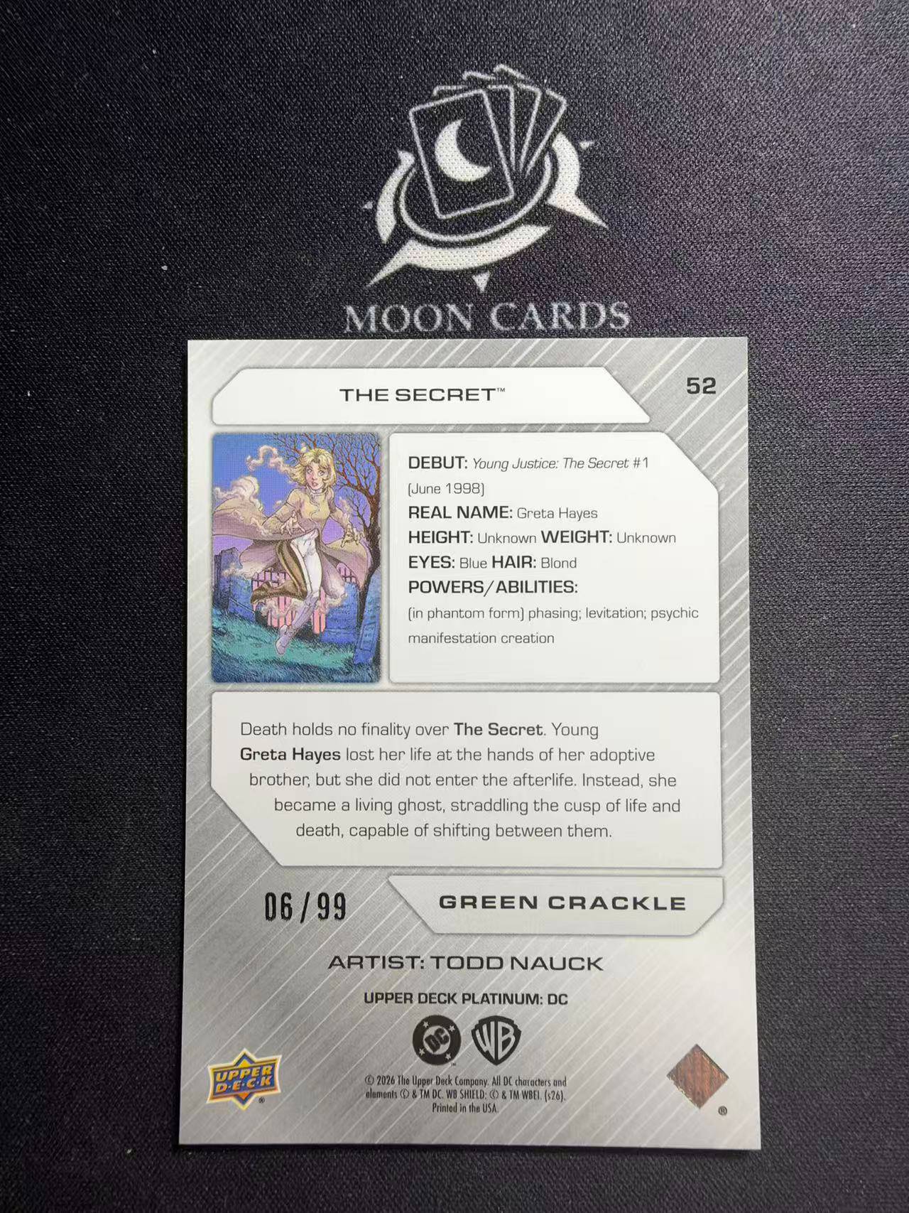 【梦卡拍卖】2026 Upper Deck Platinum 铂金 UD 华纳DC The Secret 秘灵 绿碎冰折 99编 折射 细节如图 #Ci# 强藏海