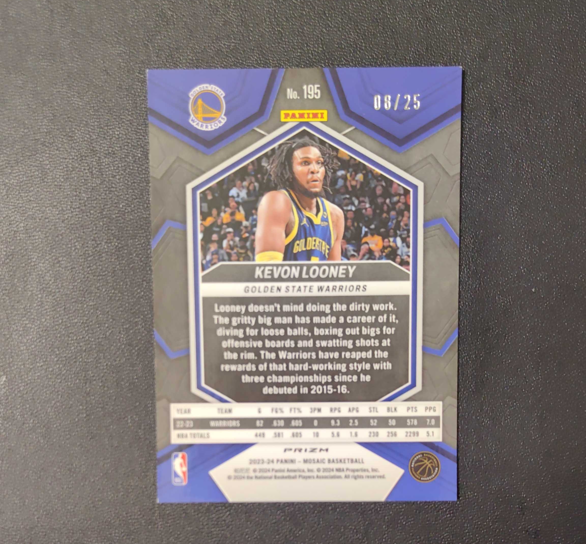 2023-24 Panini Mosaic Kevon Looney 马赛克 鲁尼 卢尼 卢姥爷 马赛克 橙折 /25 编 收藏必备 东契奇 sga 库里 文班亚马 詹姆斯
