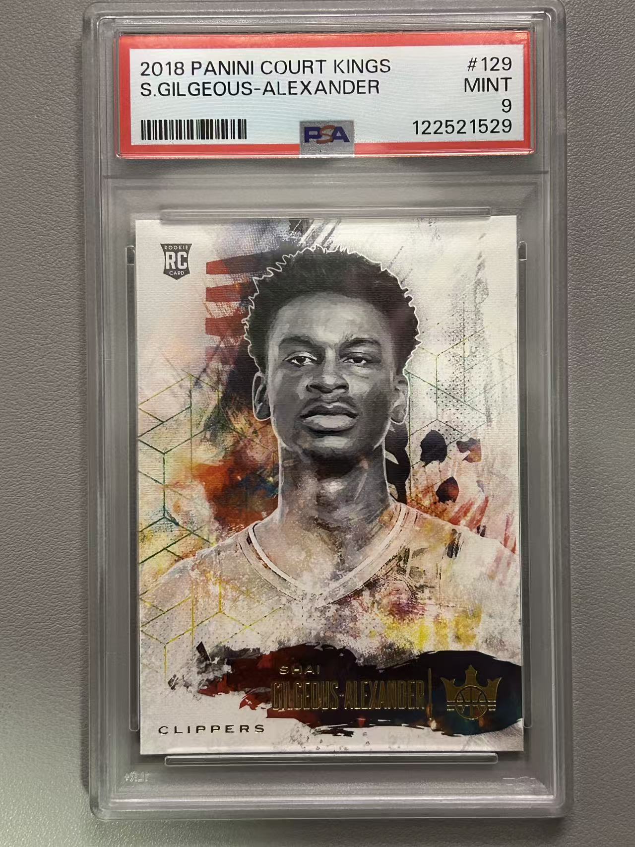 【阿泽代卖】2018-19 Panini 油画 Shai Gilgeous-Alexander 雷霆 新秀 RC 亚历山大 SGA 大头 肖像 油画一级 MVP 大比例 PSA评级 9分-郑总