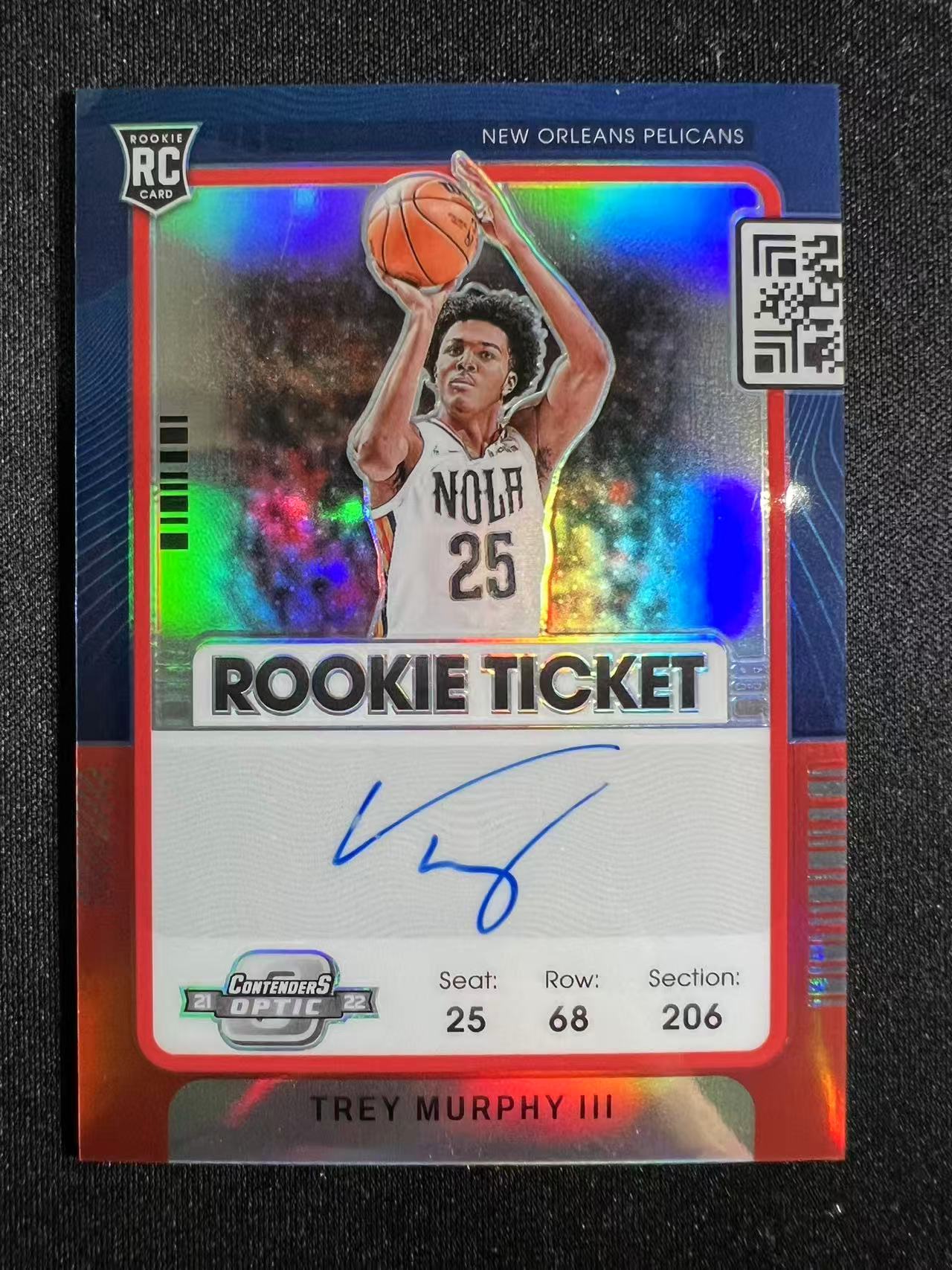 2021-22 Panini Contenders Optic Trey Murphy III RC 【特雷 墨菲 专卖】 球票Op系列 红折 75编 签字 专收凑套 墨菲三世 瑕疵如图 未来可期
