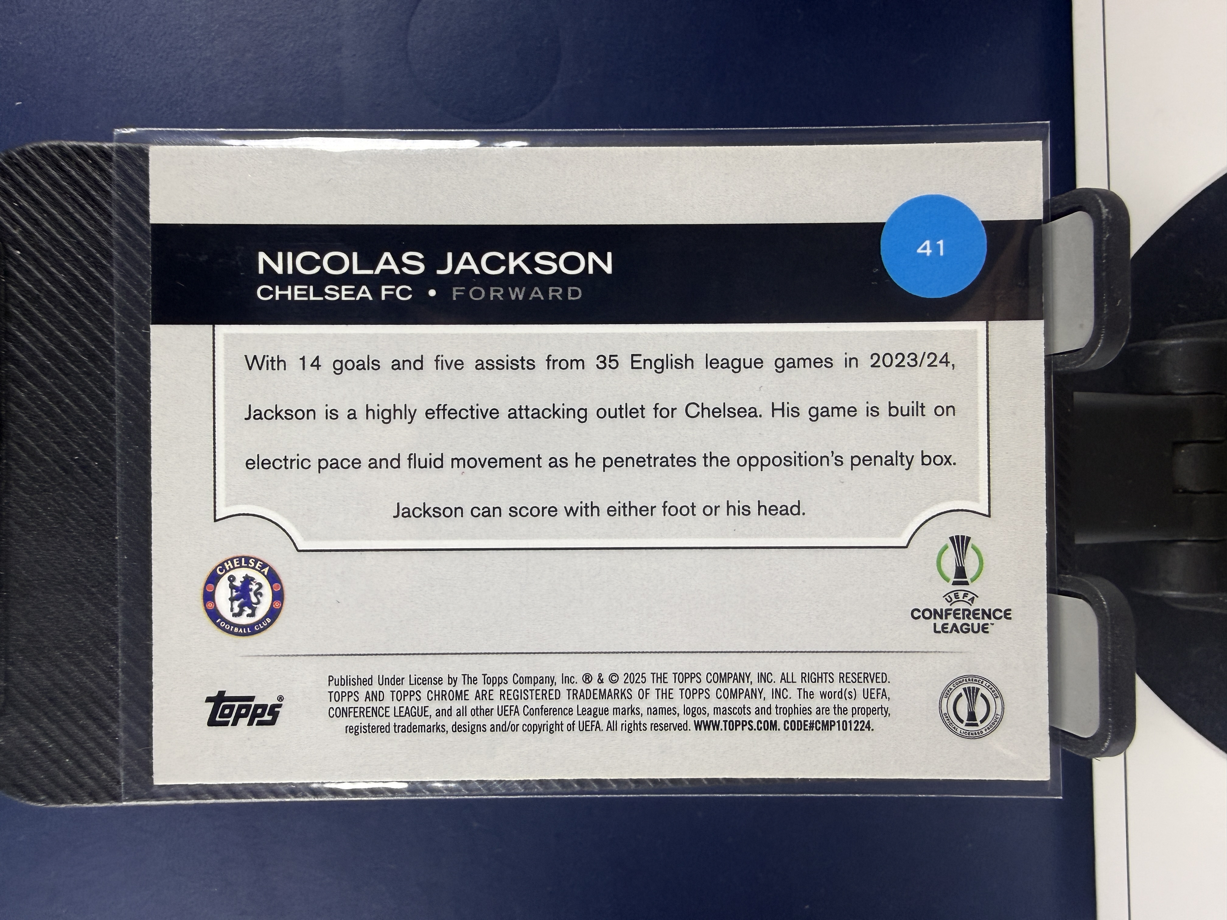 2024-25 Topps Chrome Nicolas Jackson TC 欧冠 切尔西 杰克逊 紫折 折射 218/299编 收藏必备 (沸腾)