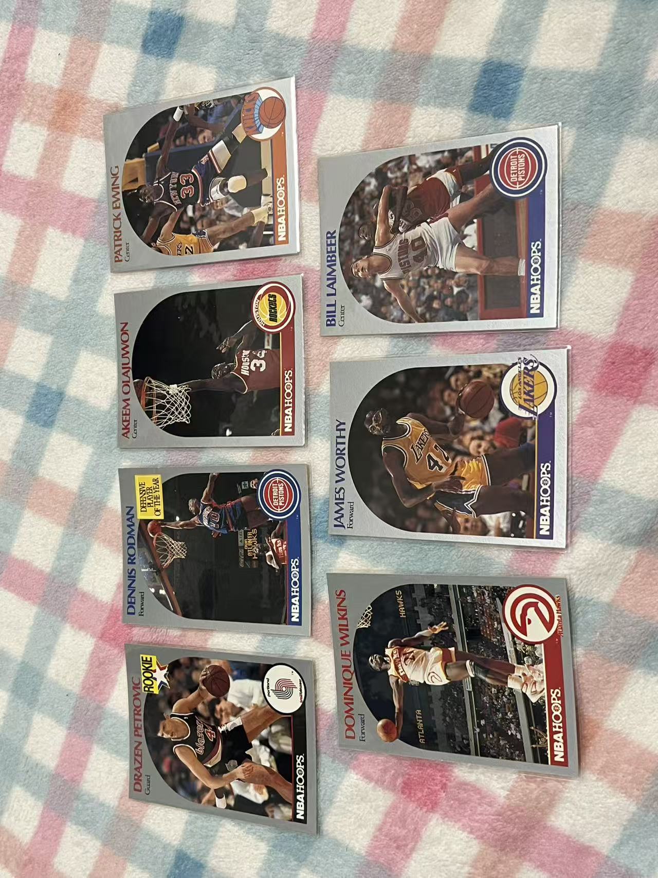 1990 NBA NBA Hoops 15张打包 德雷克斯勒 克里斯穆林 威尔金斯 尤因 罗德曼 奥拉朱旺等【银色 老人 老卡 老特】#795