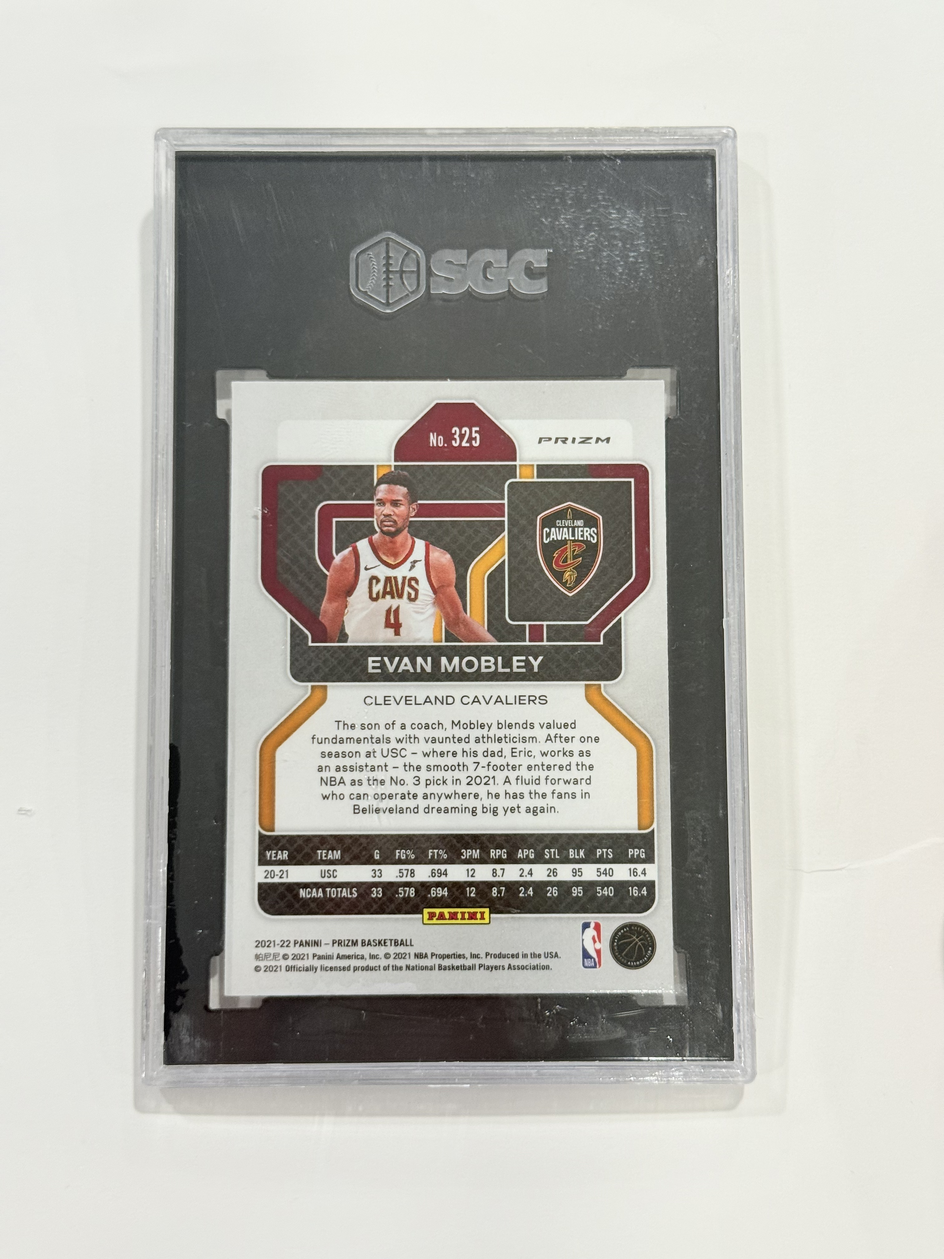 2021-22 Panini Prizm Evan Mobley RC 骑士 莫布里 莫布利 新秀pz 银折 SGC8.5 全明星DPOY 米切尔加兰携手冲击总冠军 坎宁安格林巴恩斯萨格斯同届 非签字