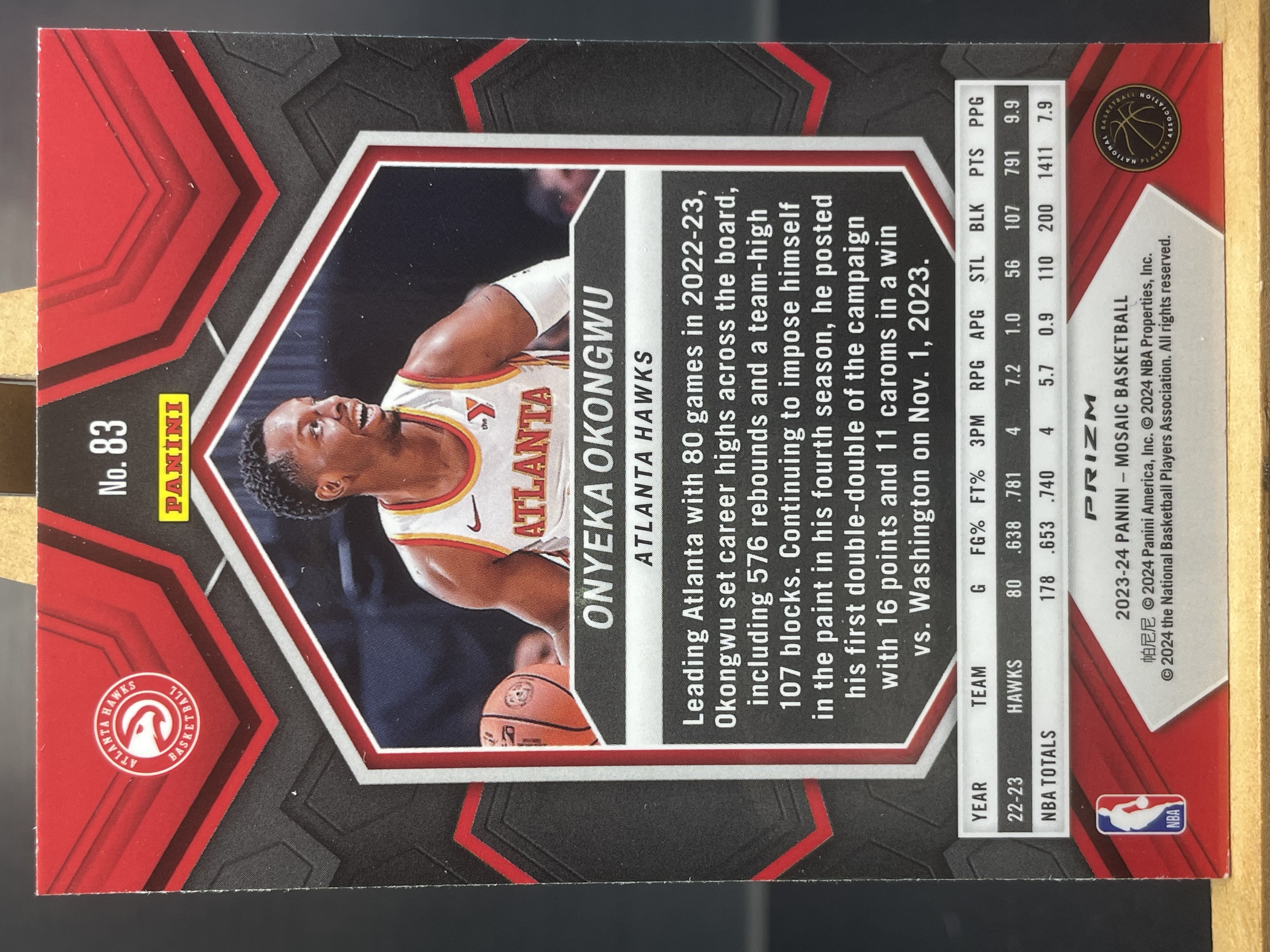 (A5) 2023-24 PANINI 马赛克系列 折射 奥孔古 老鹰 近期大热球星 收藏凑套必备 卡品如图!!!