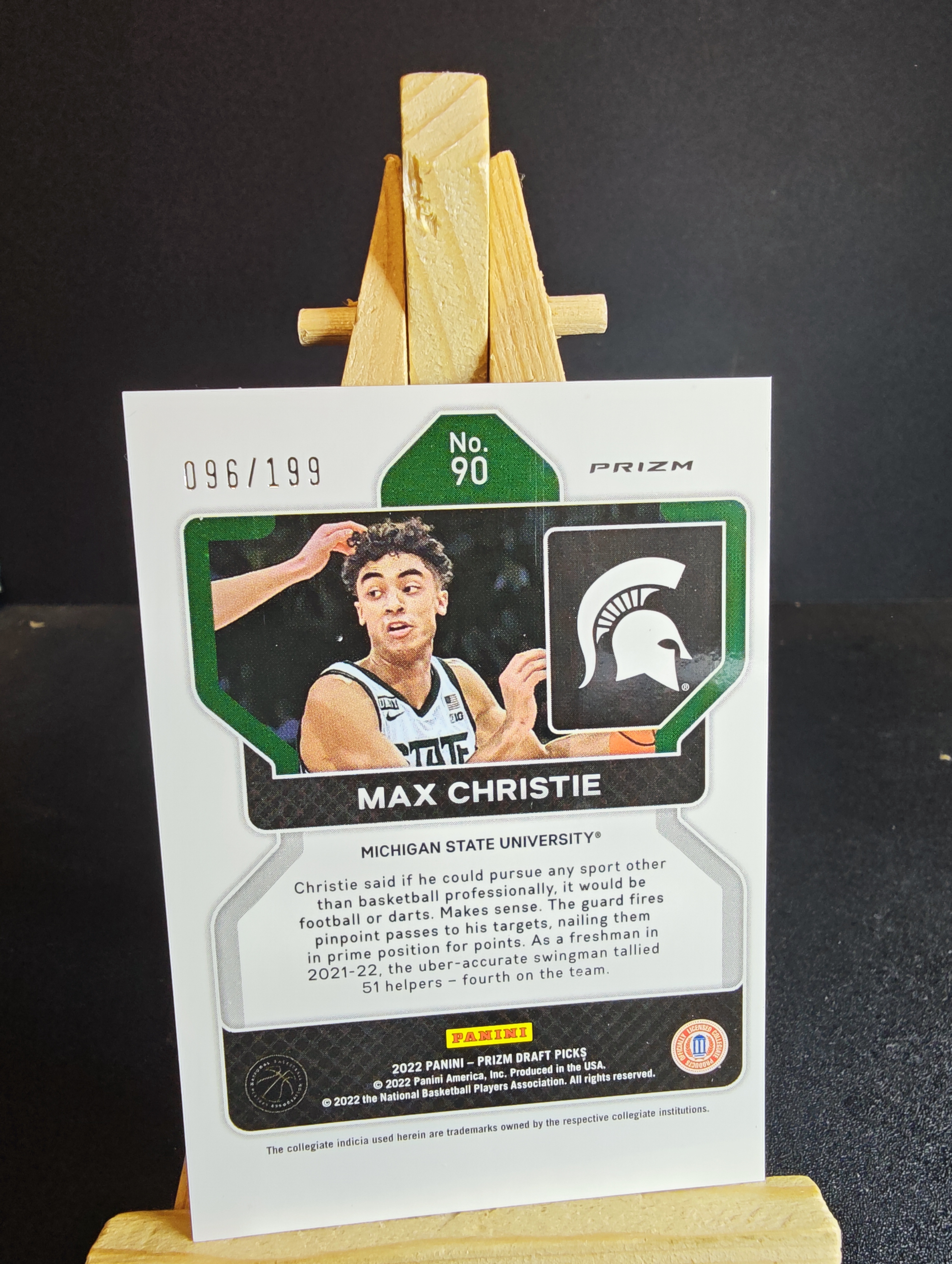 2022 Panini Prizm Draft Picks Max Christie RC pz 马克思 克里斯蒂 新秀 特卡 199编 卡品如图 91代拍