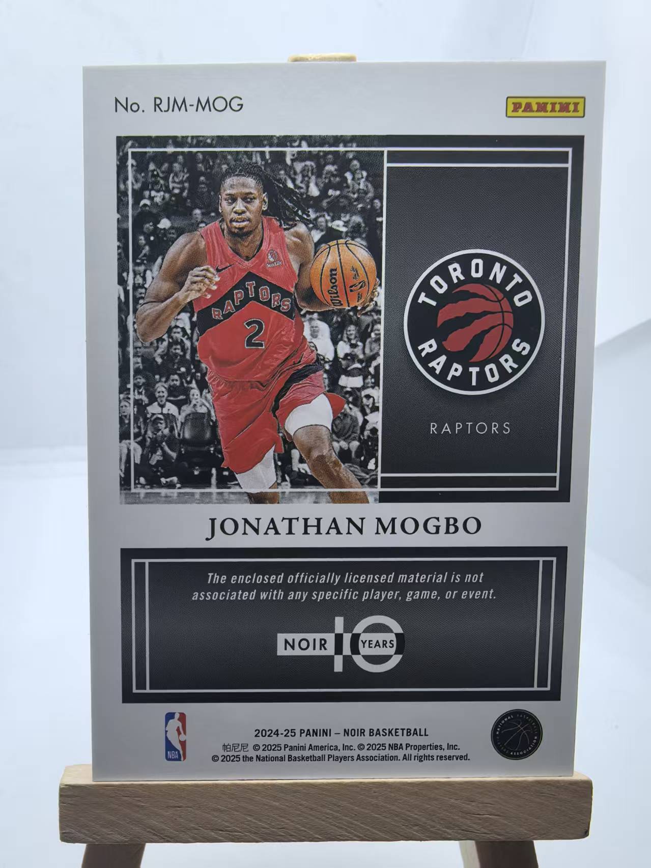2024-25 panini Noir 诺尔 Jonathan Mogbo 乔纳森 莫格博 99编 新秀rc 单窗 球衣物料 暴力切割patch