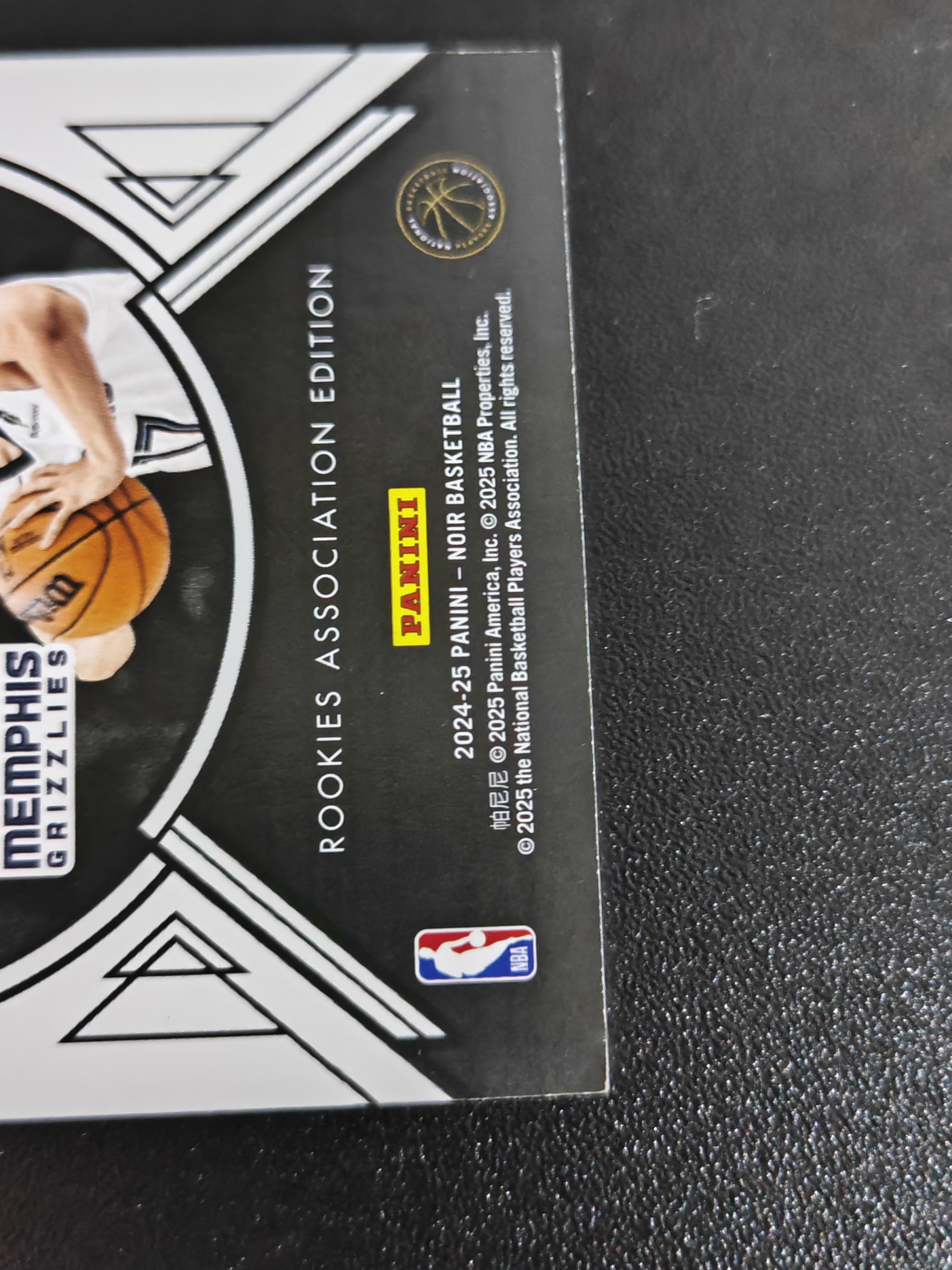 【KAKA】2024-25 Panini Noir Yuki Kawamura 诺尔 灰熊 新秀 RC 河村永辉 河村勇辉 49编 银平行 轻印如图 景艺