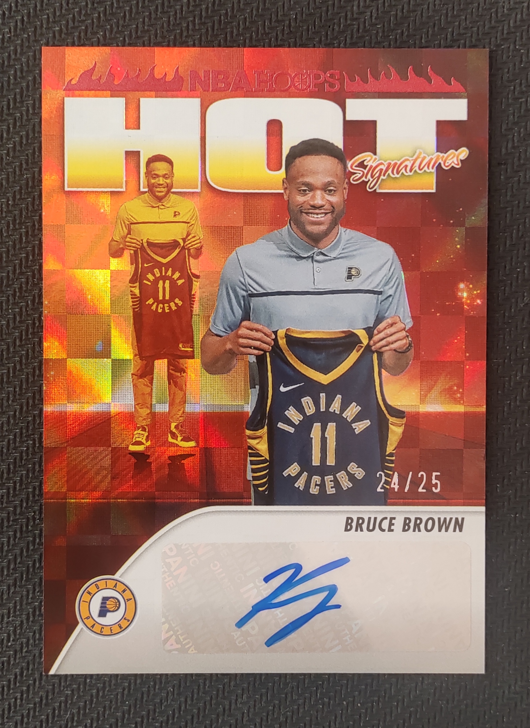 2023-24 Panini NBA Hoops Bruce Brown 布鲁斯 布朗 步行者 hoops HOT签 签字 贴签 25编 瑕疵如图