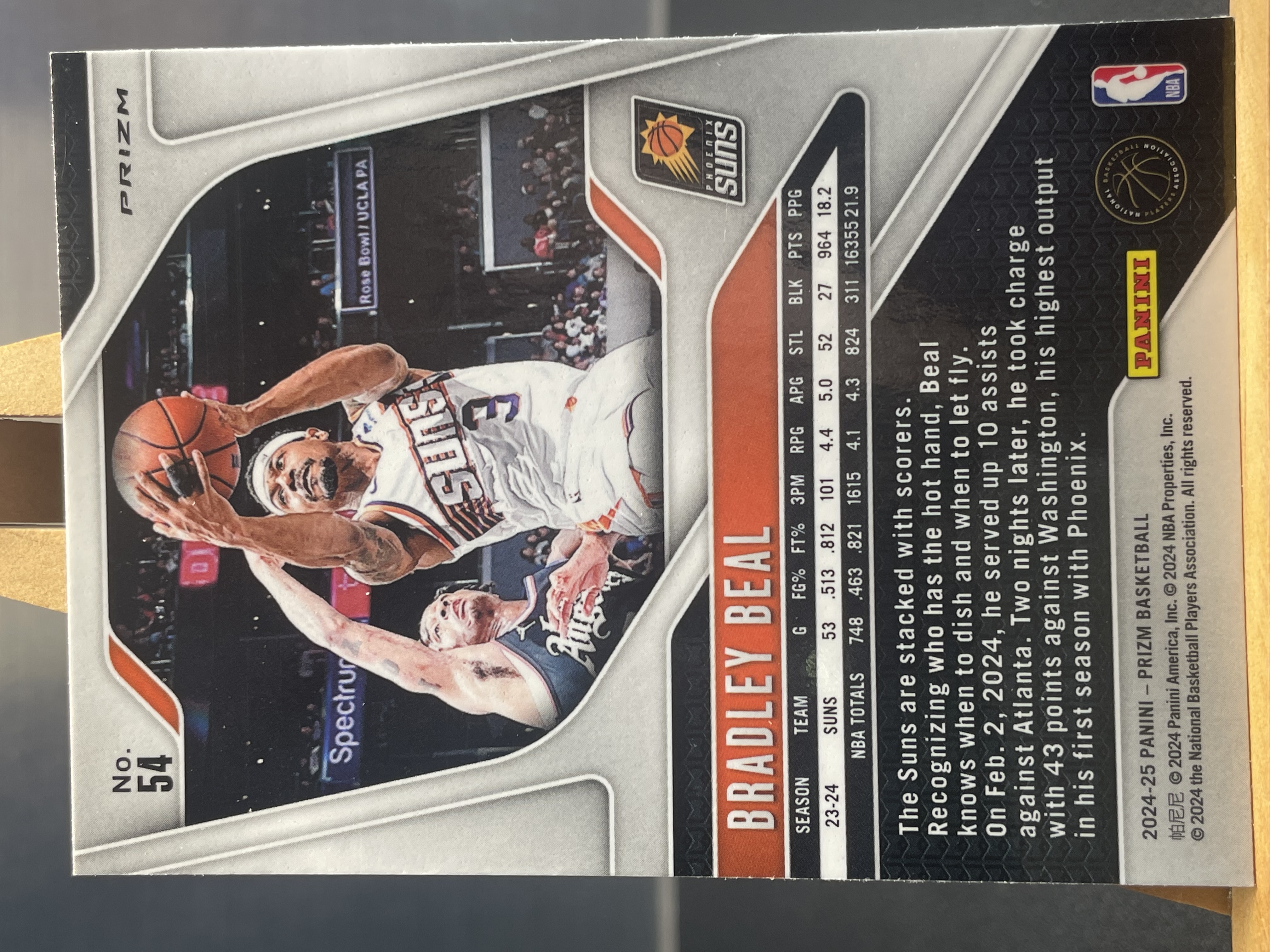 (A10) 2024-25 PANINI PRIZM 银折 布拉德利 比尔 太阳 近期大热球星 收藏凑套必备 !!!