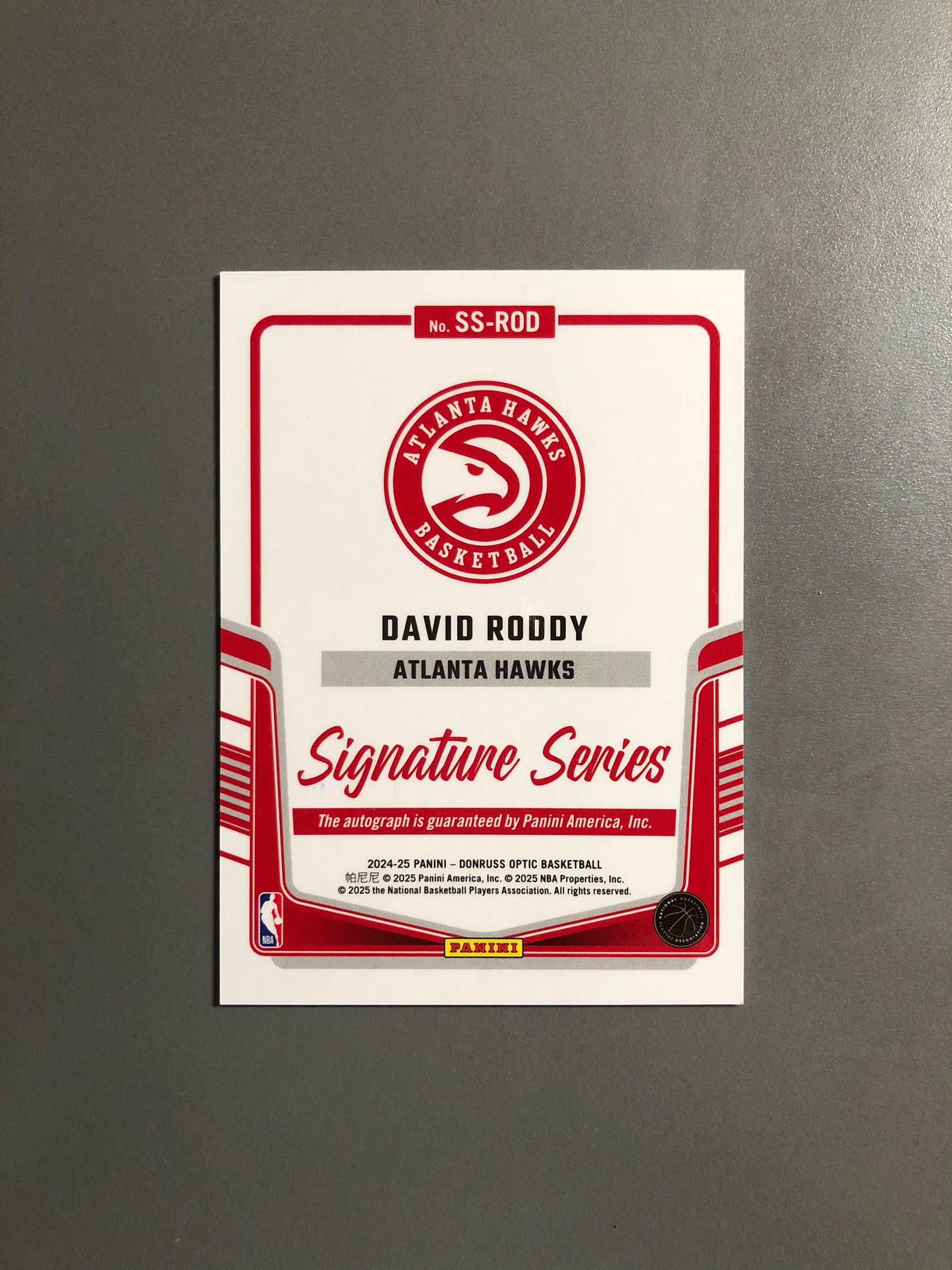 2024-25 Panini Donruss Optic David Roddy 杜蕾斯 OP 大卫·罗迪 老鹰 签字 贴签 实卡好看 卡品如图 可累计 KH038【诚接代卖】