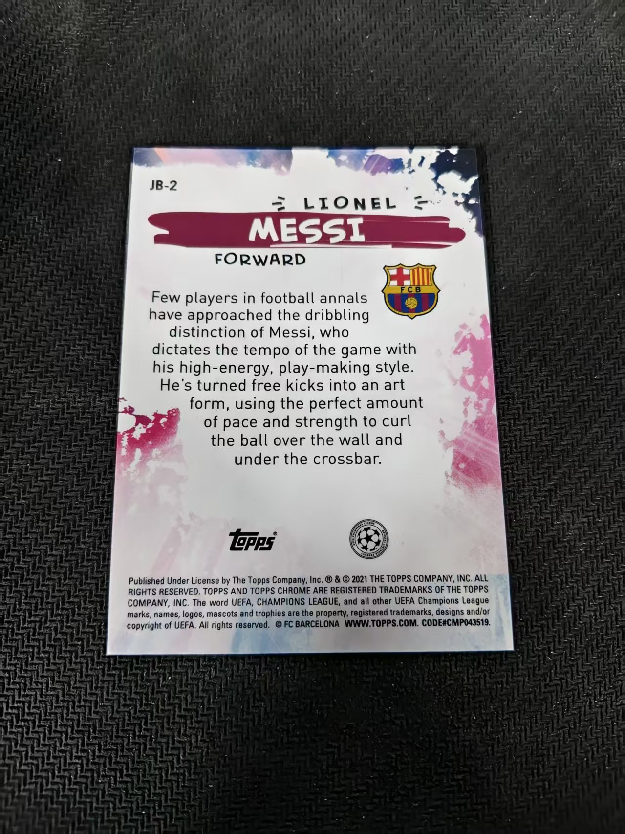 【可合并,不累计】2021 Topps Chrome Lionel Messi 欧冠chrome 巴塞罗那 利昂内尔 梅西 美丽比赛 特卡 银折 大比例 瑕疵如图