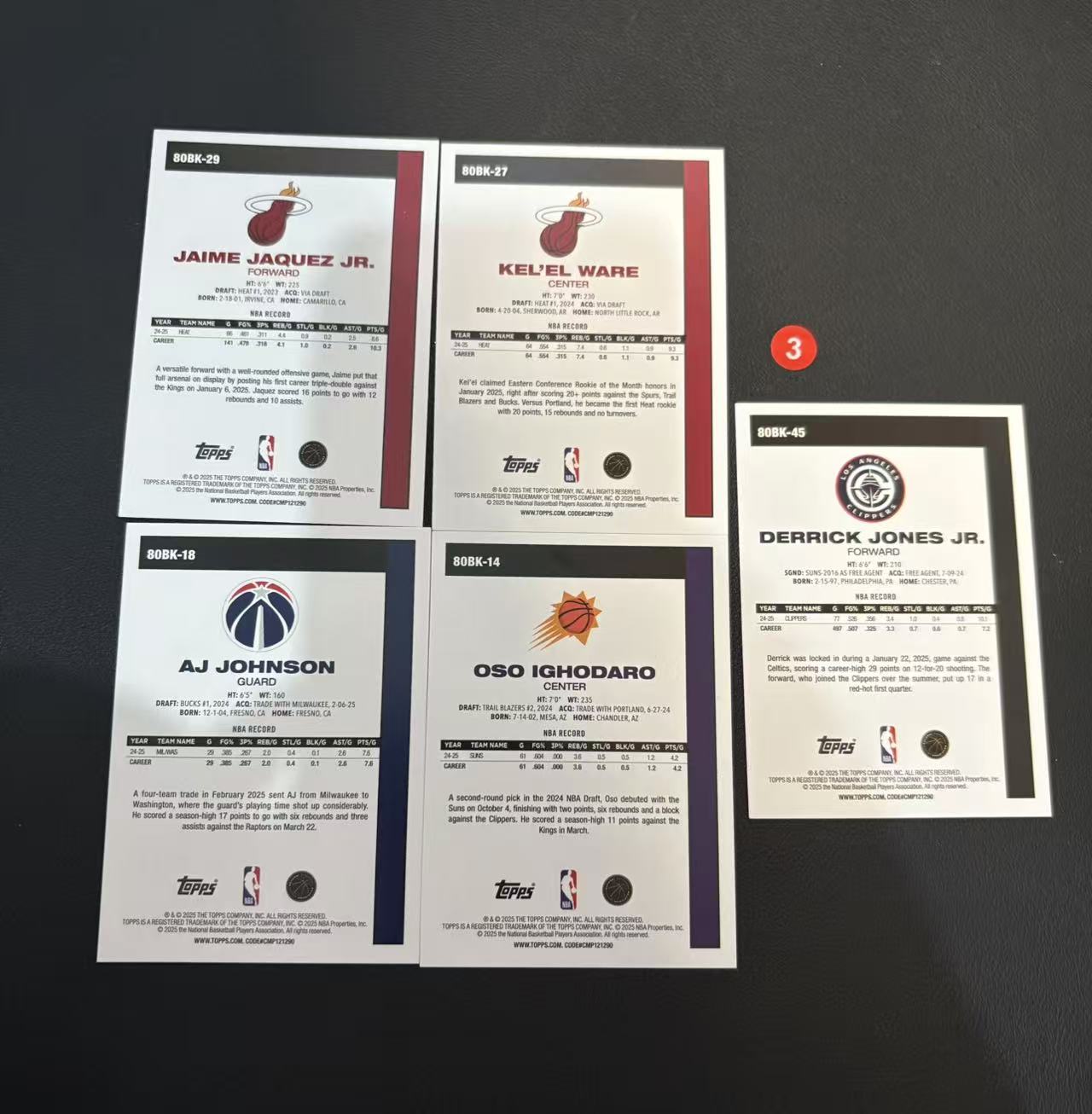 2025 Topps Flagship 5张 打包 韦尔 伊戈达罗 aj约翰逊 哈克斯 等 45周年 复古 微瑕 卡品如图 专收必备 N2