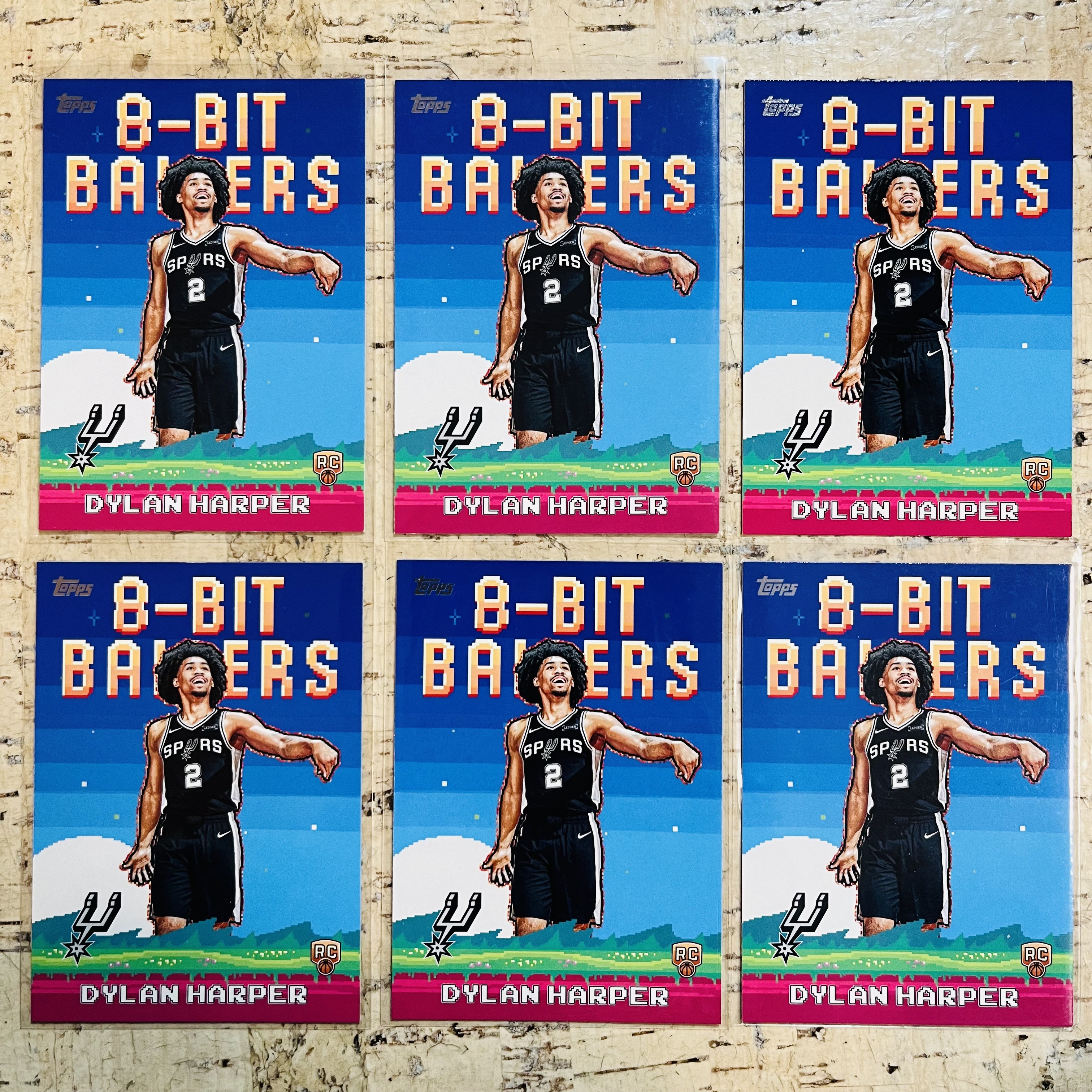 2025-26 Topps Flagship Dylan Harper RC 新秀 马刺 迪伦 哈珀 特卡 6张打包 8-bit 像素 此标有膜无夹【小卡迷拍卖 可累积半年】