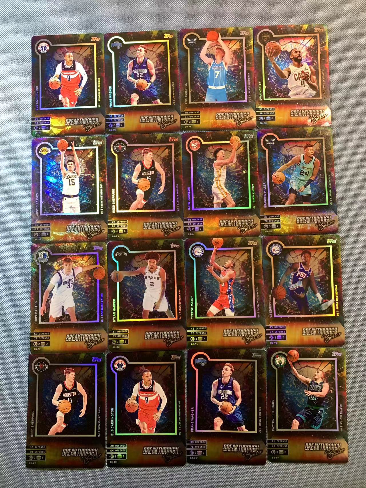 (詹叔代拍)2025-26 topps attax 游戏版 卡游联名 弗拉格 里弗斯 米勒 谢泼德 约翰逊等 特卡 折射 一图多张打包 顺丰寄付 i3
