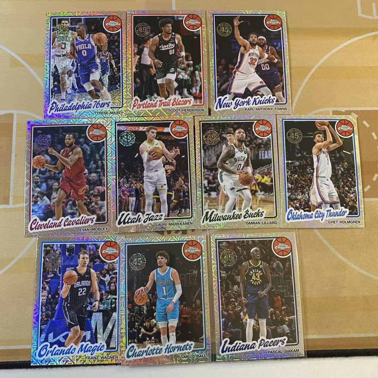 撸卡厮 Lukas 2025 topps chrome 插放 mojo折 唐斯 鲍尔 莫布里 马克西 折射 带队 打包(青)