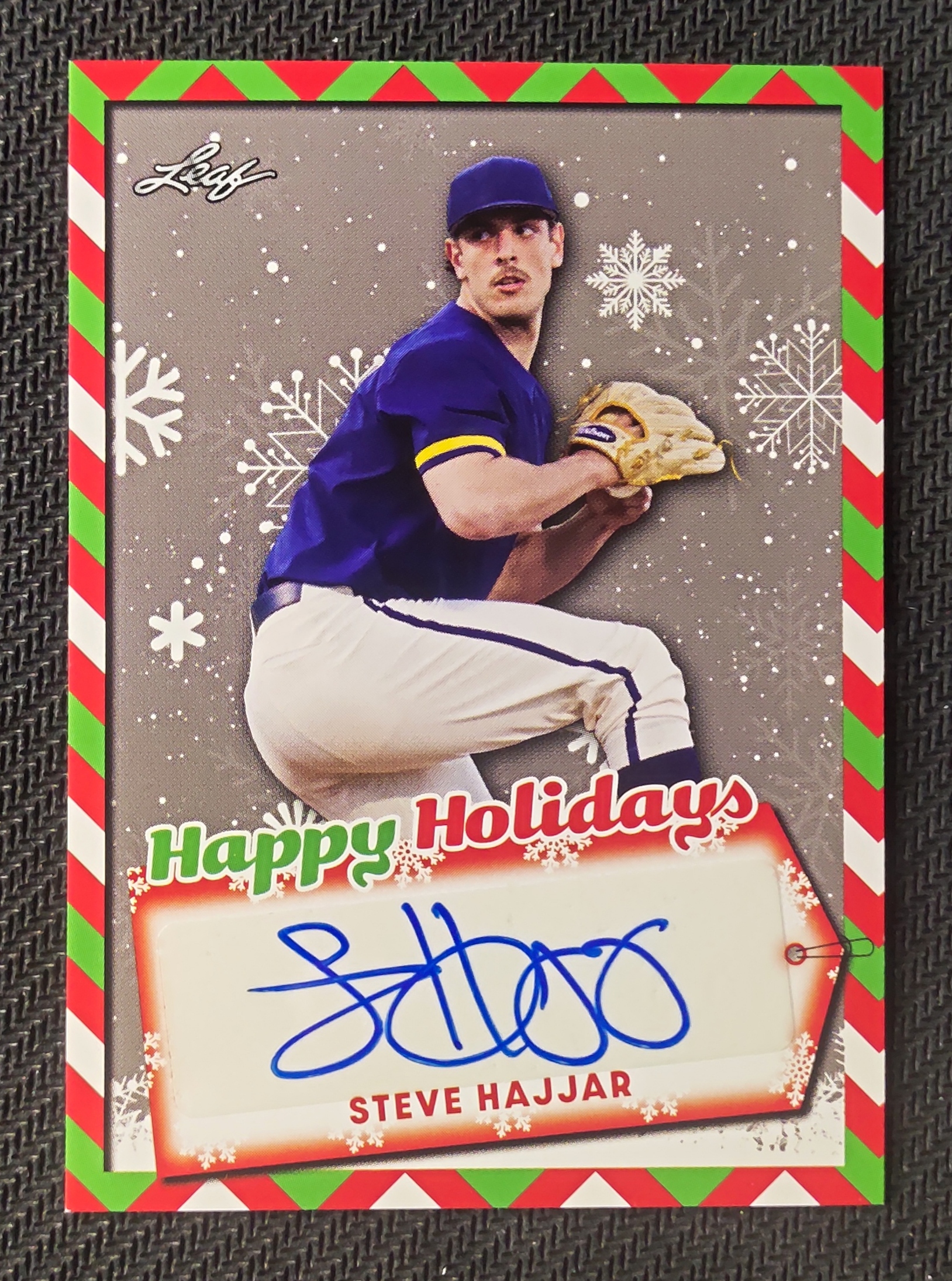 2022 Leaf Leaf Steve Hajjar 史蒂夫 哈加尔 棒球 桢总 签字 贴签 瑕疵如图