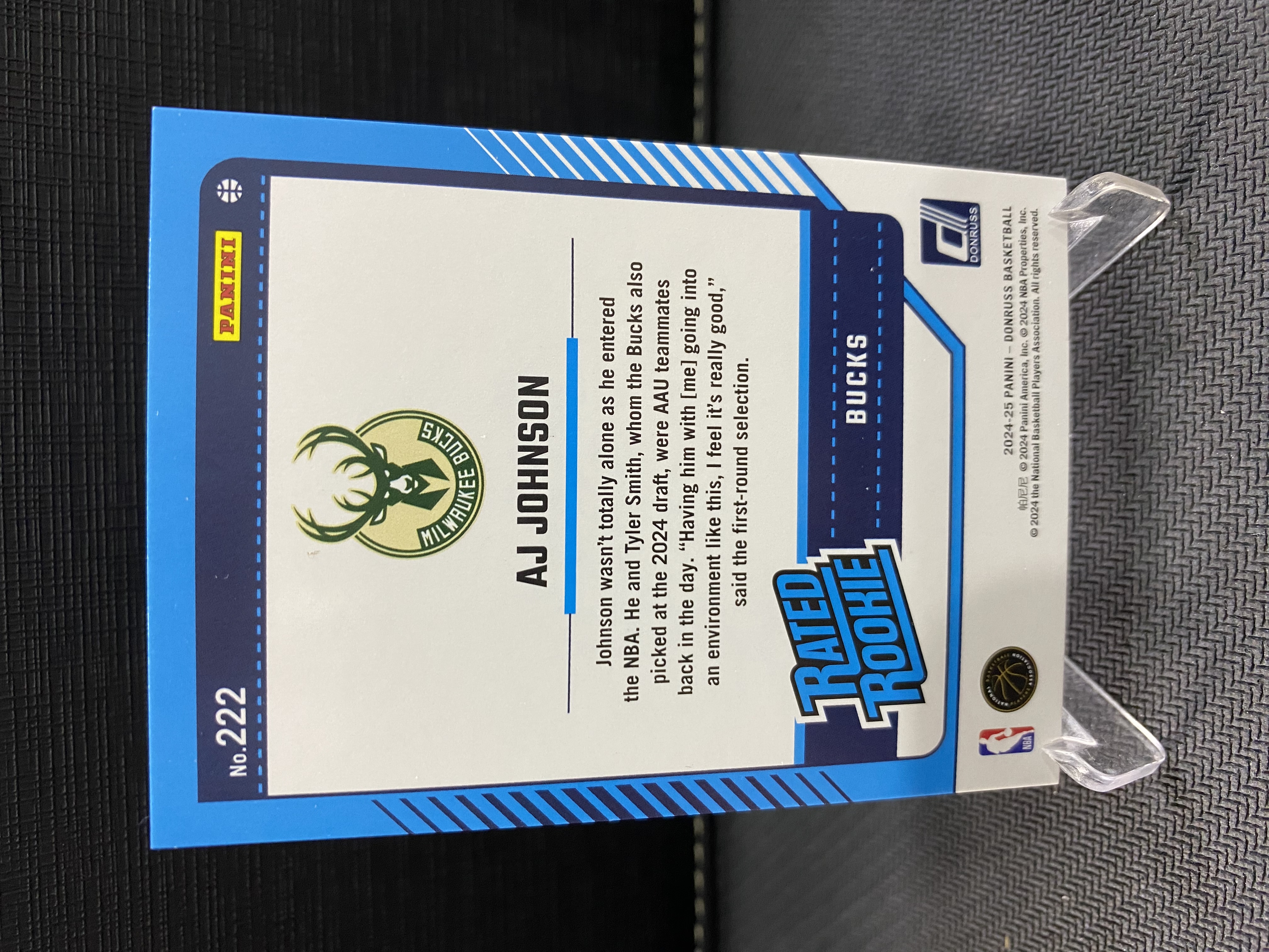 2024-25 Panini Donruss AJ Johnson RC 新秀 雄鹿 AJ 约翰逊 杜蕾斯 149编 银佛光折 折射 收藏必备 卡品如图 -吹-【乌苏拍卖】