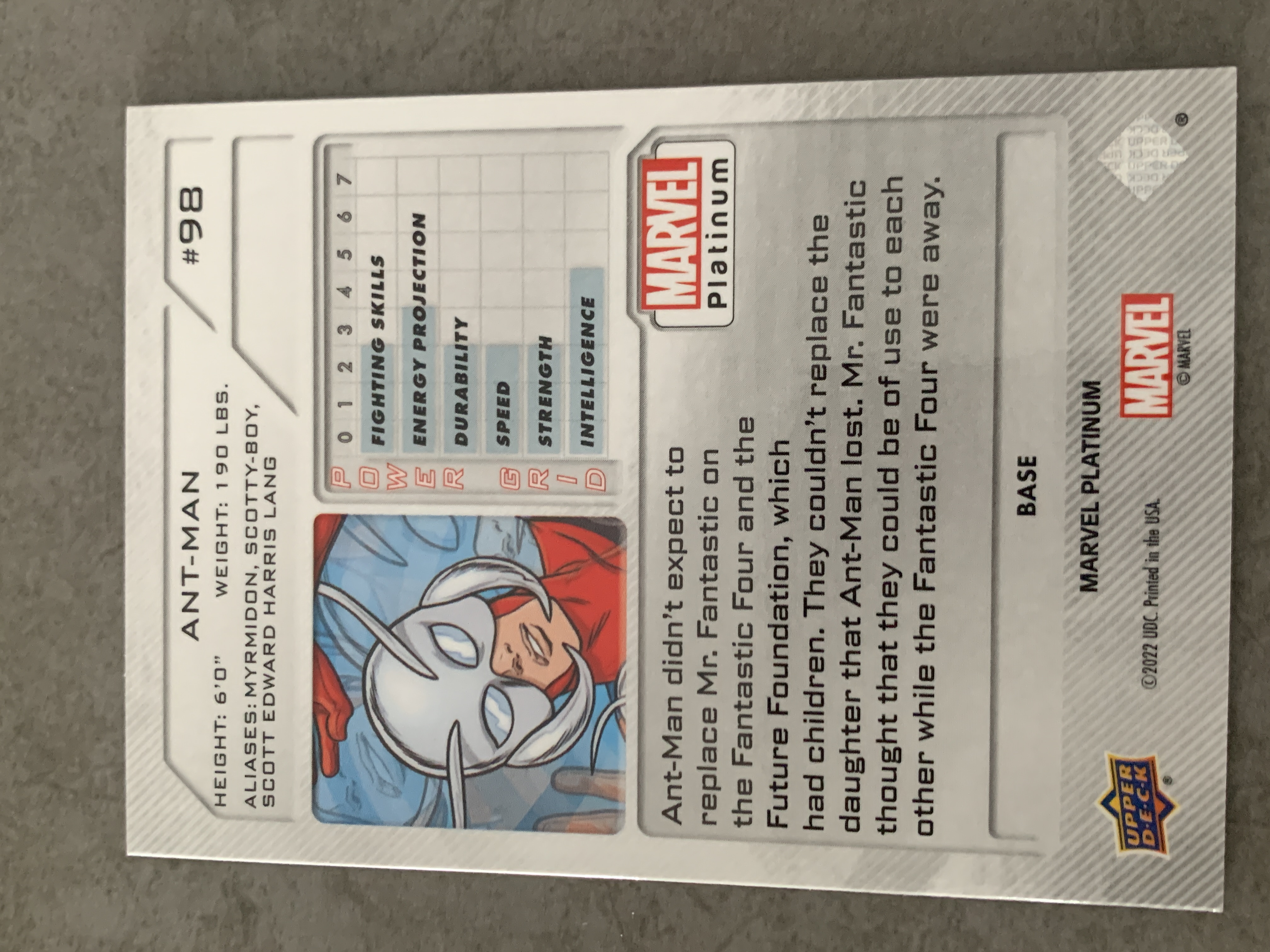(A8) 2022 UPPER DECK 漫威 BASE 蚁人 实卡好看 收藏凑套必备 卡品如图 !!!