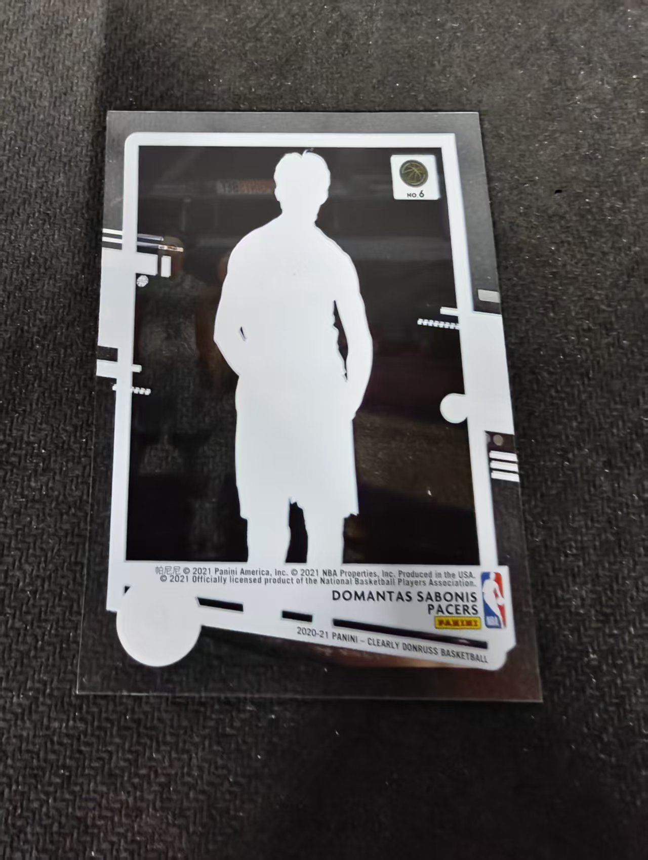 2020-21 Panini Clearly Donruss domantas sabonis 杜蕾斯 步行者 多曼塔斯 萨博尼斯 杜蕾斯 胶片 划痕 边角瑕疵 #6