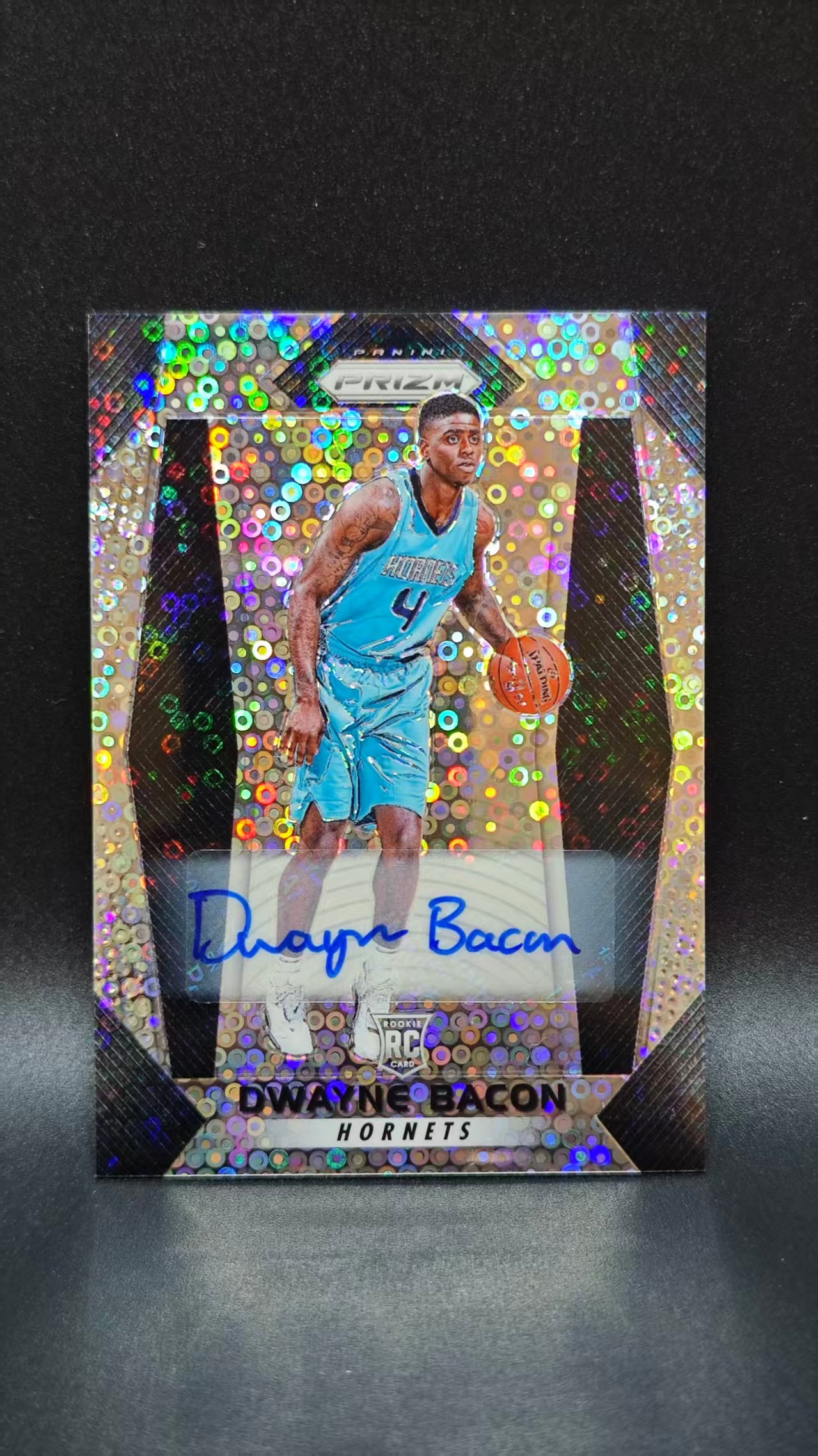 2017-18 【六六代卖 预付截标回款】 Prizm Dwayne Bacon RC 培根 黄蜂 泡泡折射 签字 新秀(炜炜017)WL