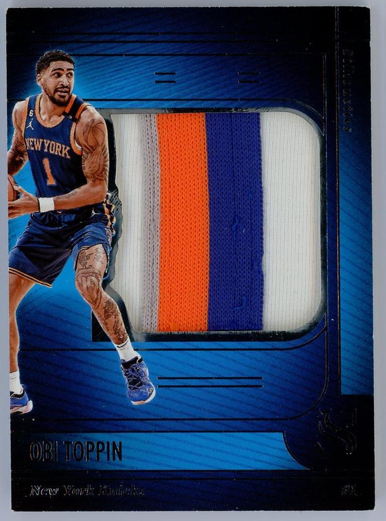 2024-25 Panini Silhouettes Obi Toppin 奥比托平 剪影 亲穿patch 球衣物料切割 尼克斯 卡品如图 0KM4/11.9