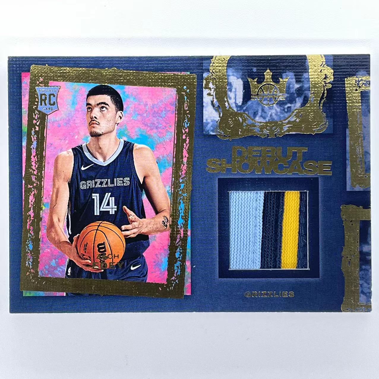 T 2024-25 Panini Court Kings Zach Edey RC 扎克 埃迪 周志豪 灰熊 新秀 油画 三色Patch 球衣物料 金版 Debut Showcase 轻印如图 BM026