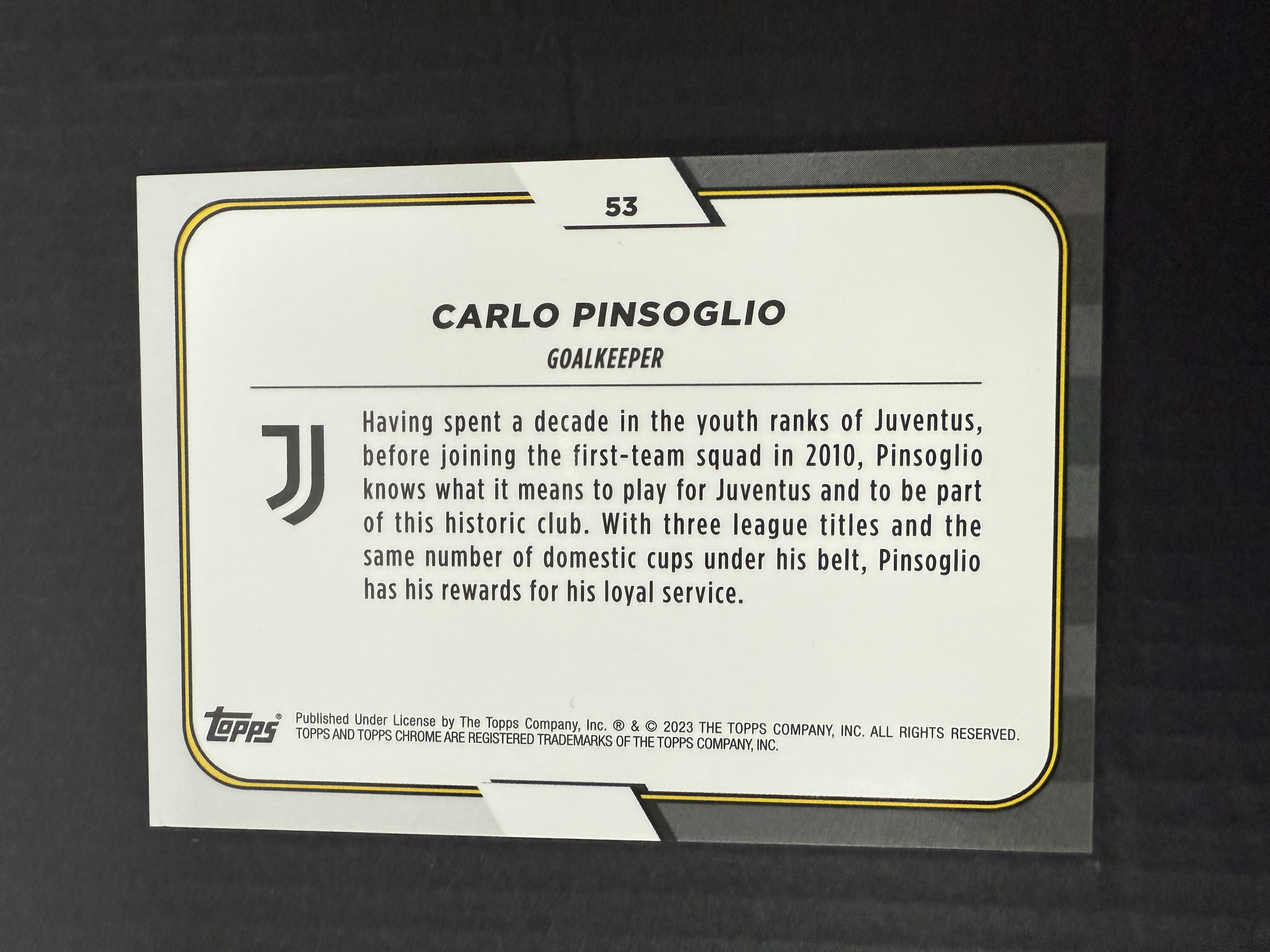 【GOAT山羊拍卖】D哥 2023-24赛季 topps chrome尤文图斯队盒系列 平索利奥 粉折 /125 尤文图斯 品相如图