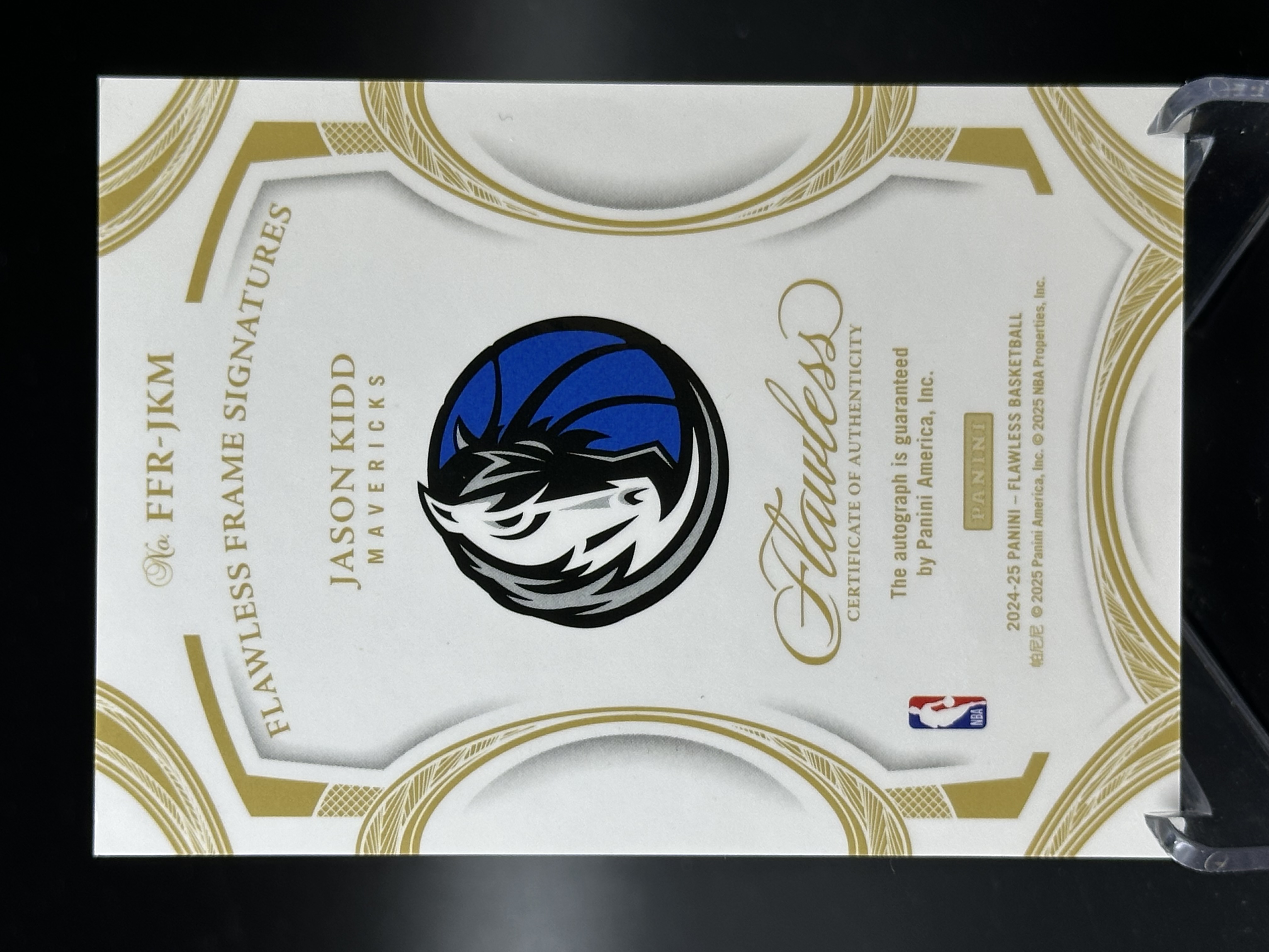 2024-25 Panini Flawless Jason Kidd 【小黄拍卖】手提 基德 独行侠 签字 卡签 3/8编 超低编「汉堡王」