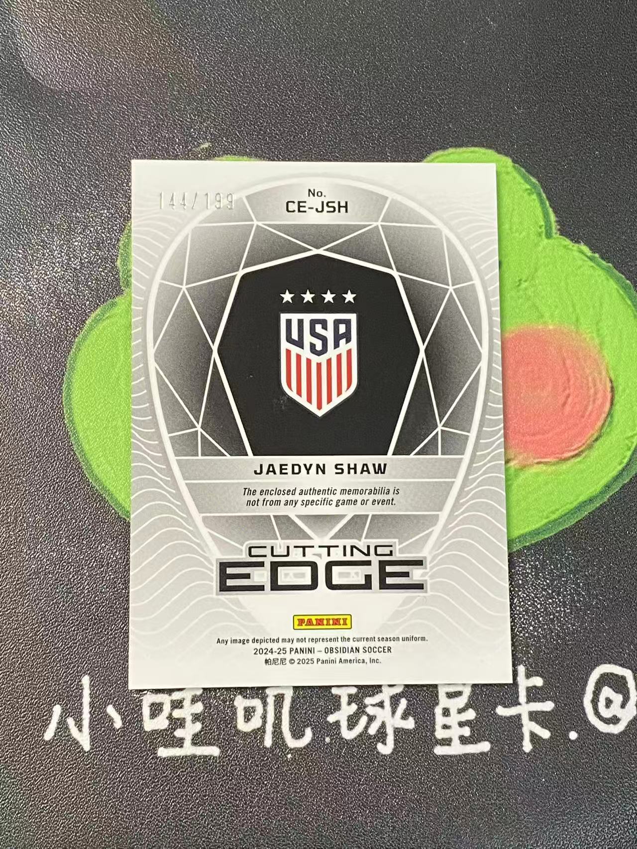 2023-24 Panini Obsidian Jaedyn Shaw 黑曜石 美国 女足 杰丁肖 199编 双窗物料 球衣 微瑕如图【ZYP代拍】暴暴