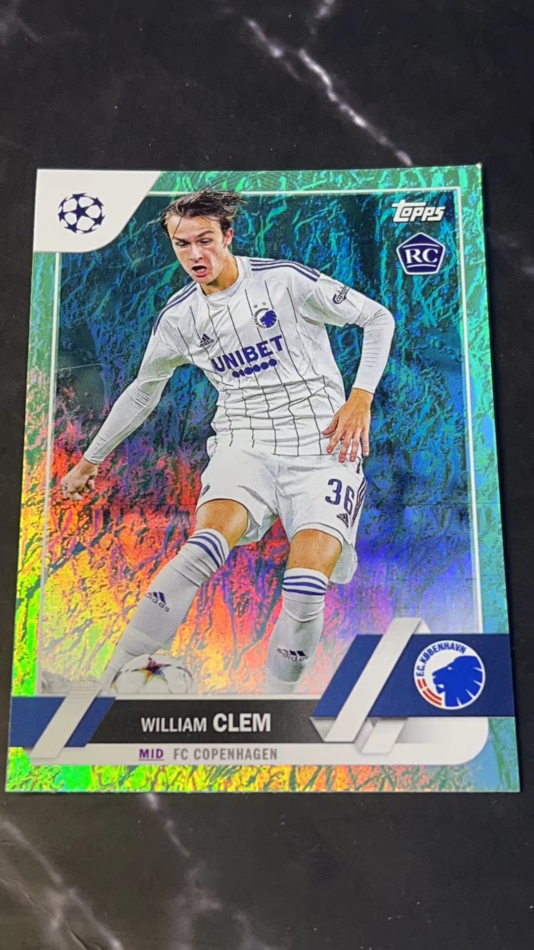 2023 Topps 欧冠 哥本哈根 WILLIAM CLEM  新秀 碧玉折 卡品如图 凑套收藏必备 +130