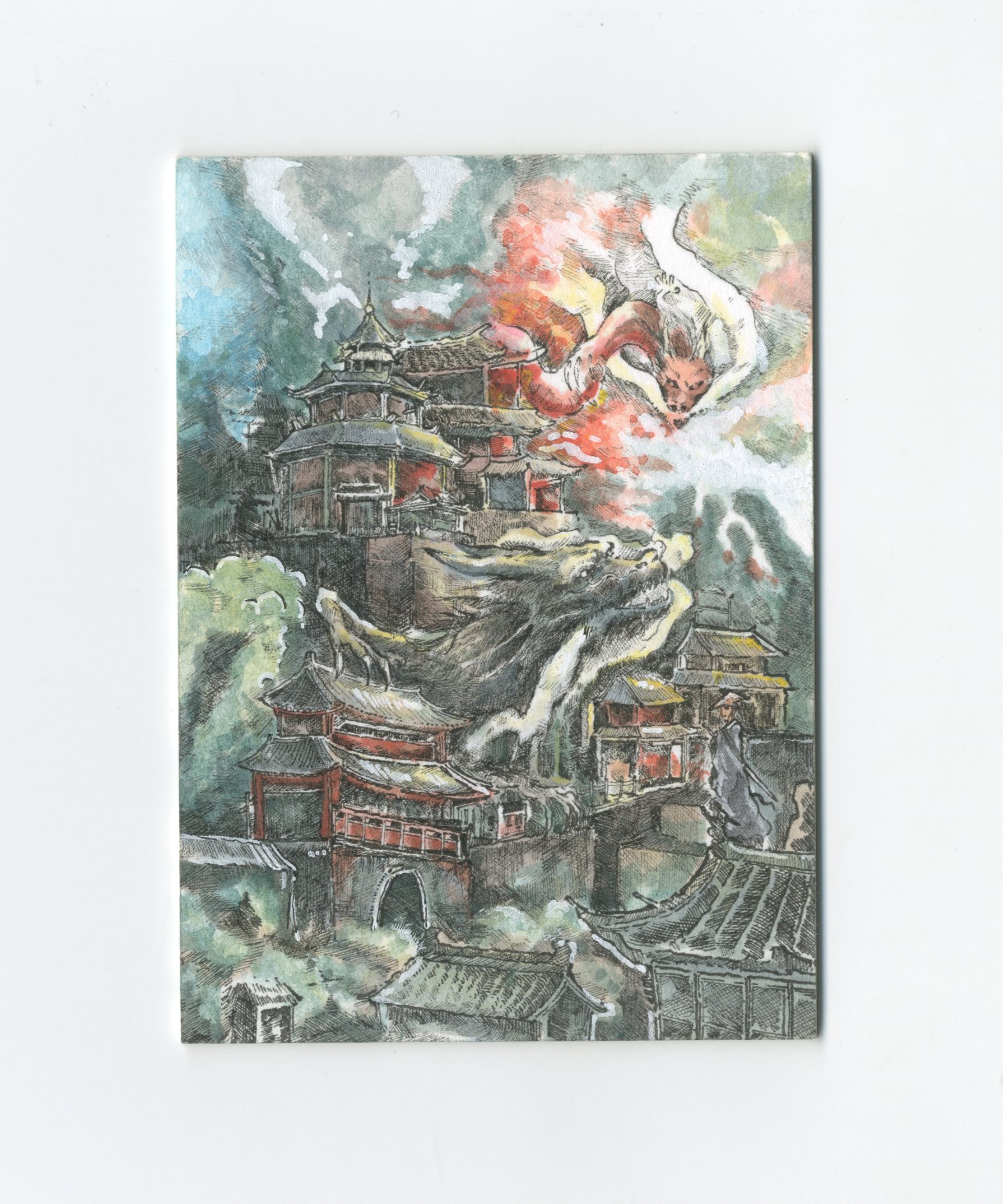 【Jackie杰基拍卖】山鬼工作室 修个仙系列 手绘卡 1/1 画师:张广广(灯塔)