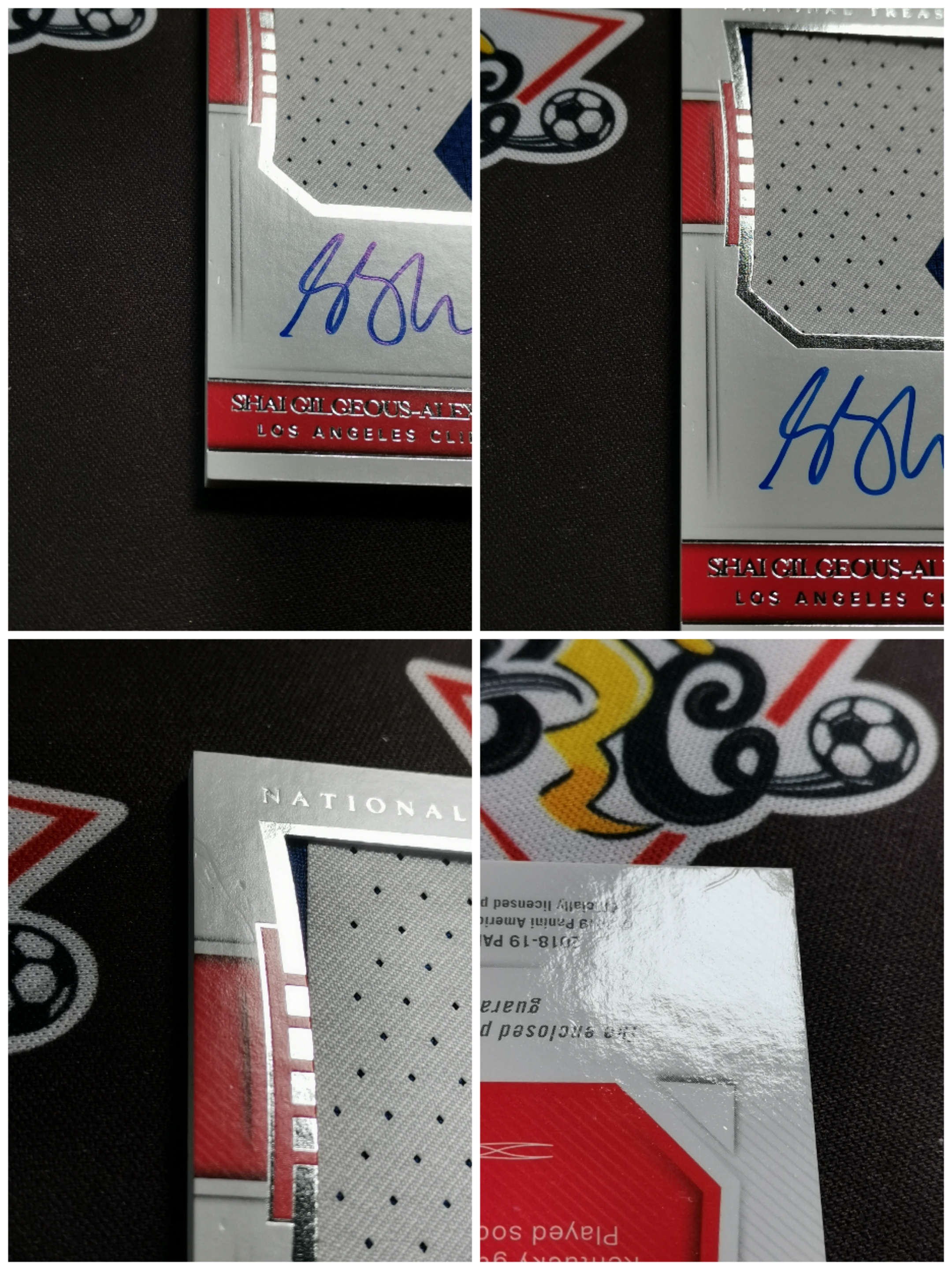 2018-19 Panini National Treasures Shai Gilgeous-Alexander RC 【学浪】国宝 快船 新秀 亚历山大 双色球衣切割 签字 卡签 PATCH 正RPA 25/99编 系列A签 印痕如图