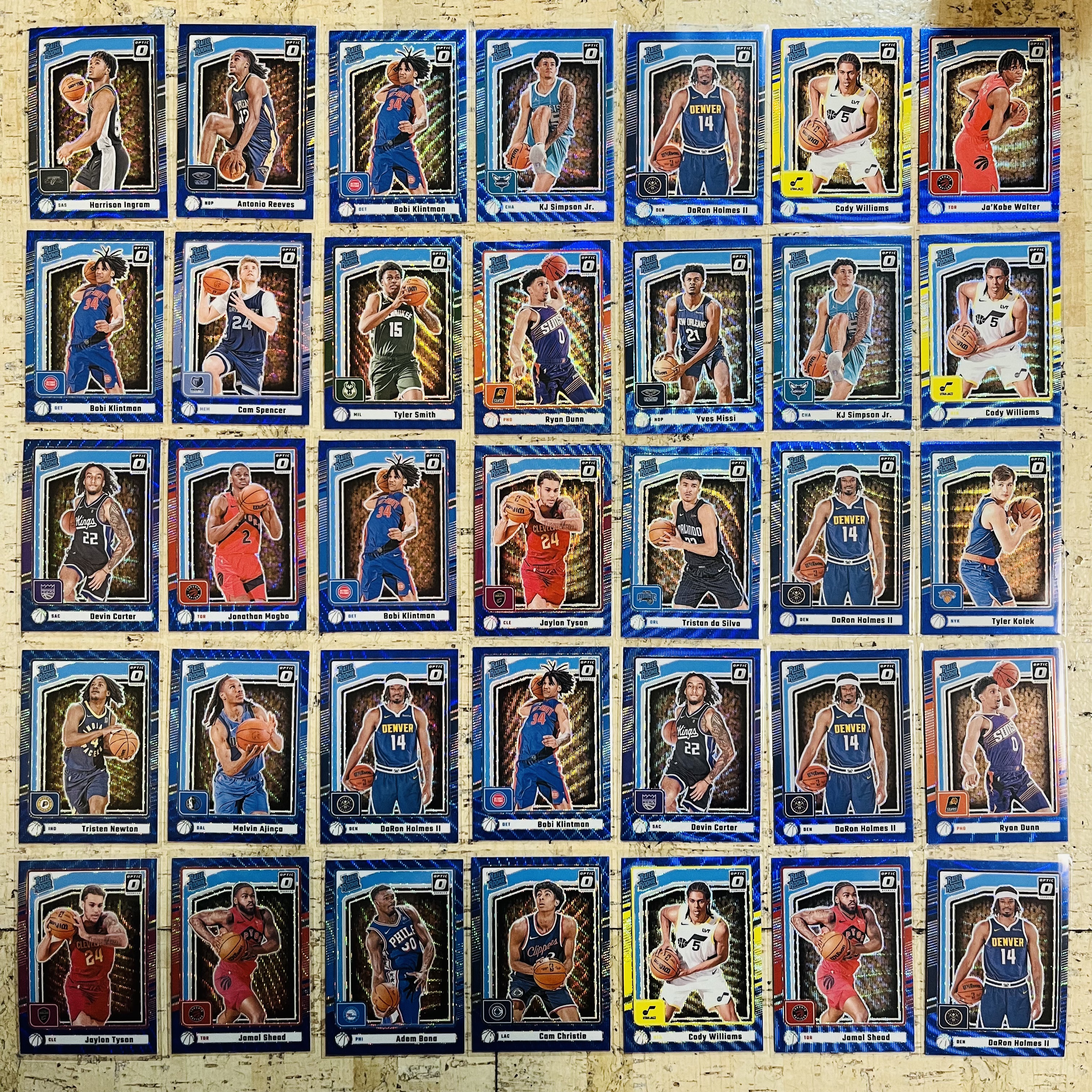 2024-25 Panini Donruss Ja'Kobe Walter RC 新秀 蓝波纹折 蓝波浪折 35张打包 optic 插放 投资必备 此标有膜无夹【小卡迷拍卖 可累积半年】