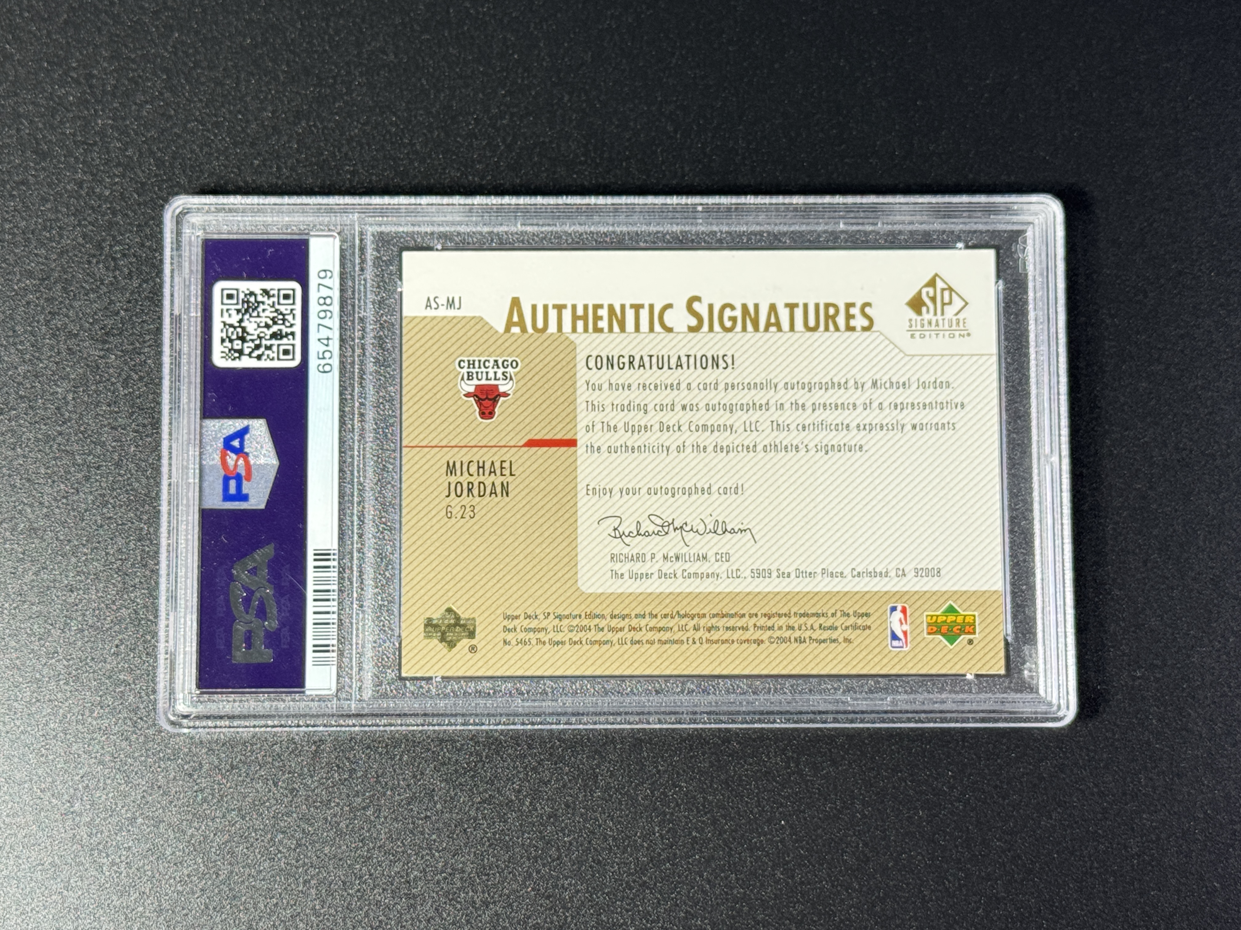 【喷子拍卖】2003-04 upper deck SPS Michael Jordan 芝加哥公牛 篮球之神 迈克尔 乔丹 签字 50编 gold 金版 卡签 系列大hit卡 金版超级有价 墨迹很好 PSA8/10 送订制壳 ZGCH