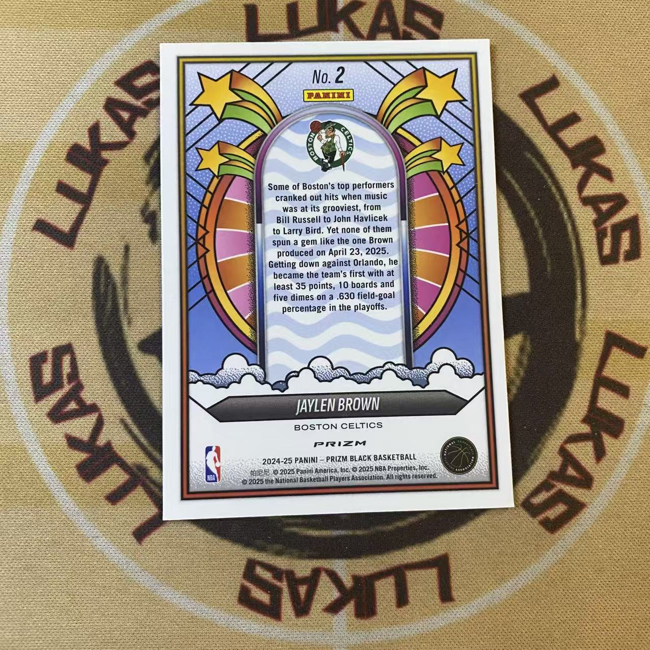 撸卡厮 Lukas 2425Panini Prizm Black Jaylen Brown 凯尔特人 杰伦 布朗 Groovy 时髦 特卡 大比例 SP(yyyj)