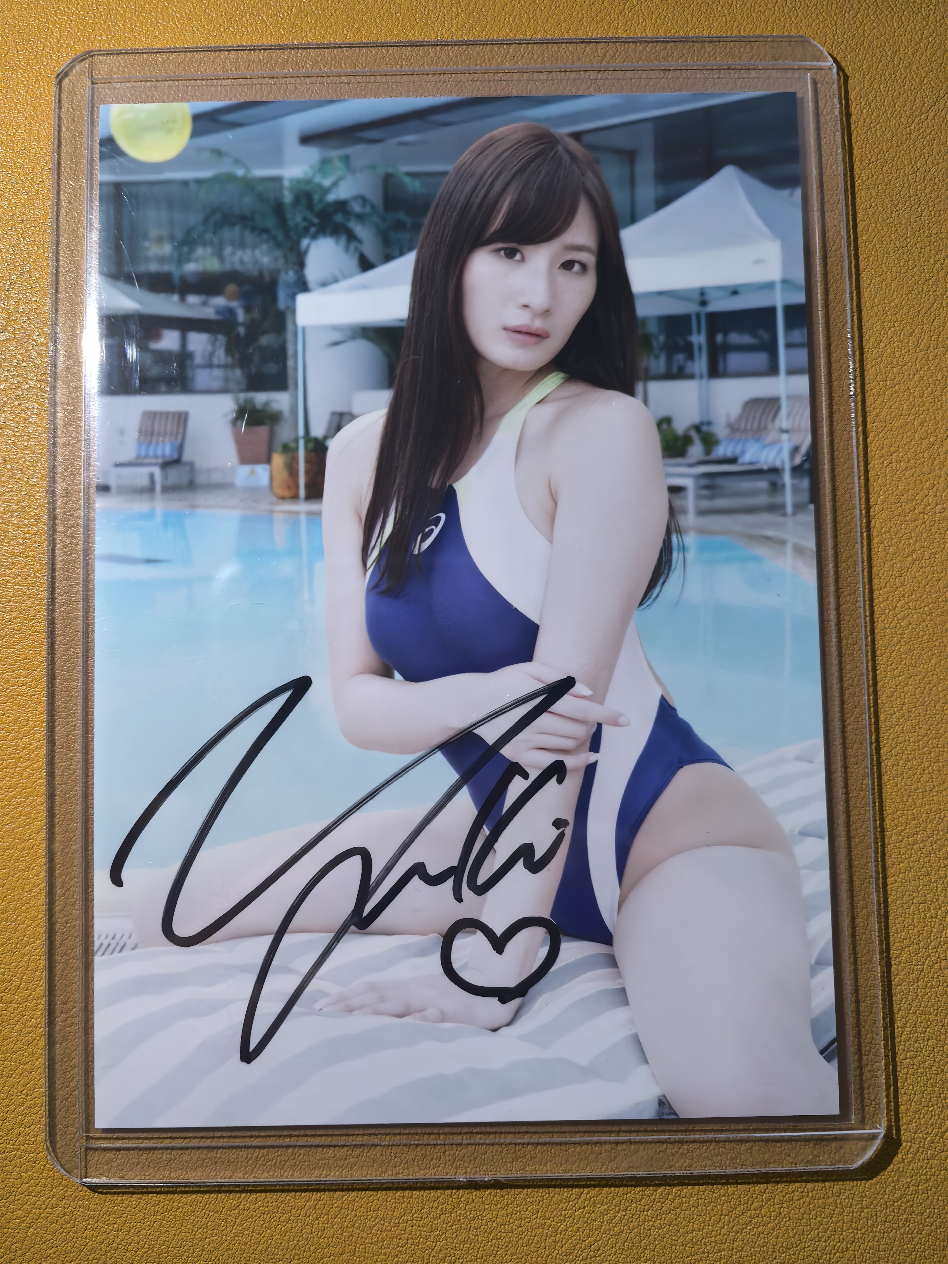 偶像艺人模特【日本代购】大张卡签完美签字 实卡超好看绝版稀有美女车模妹卡