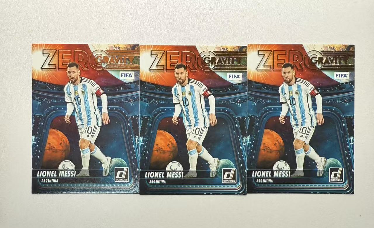 2023-24 Panini Donruss Lionel Messi 梅西 阿根廷 巴萨 杜蕾斯 零重力 特卡 3张lot 专收必备 yyq