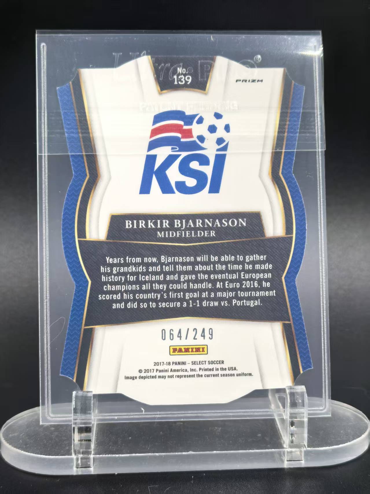 2017-18 Panini Select Birkir Bjarnason #139 巴加尔南森 冰岛 蓝异型 064/249编