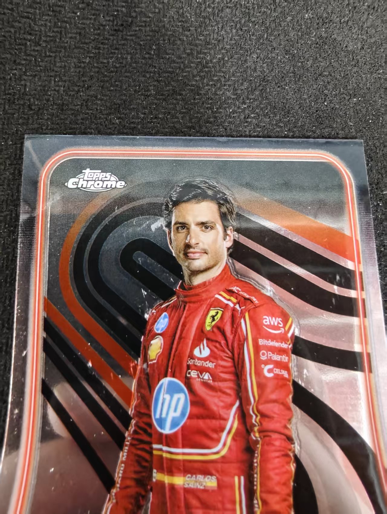 2024 Topps Chrome Carlos Sainz 卡洛斯 赛恩斯 法拉利车队 F1 划痕 边角瑕疵 #4
