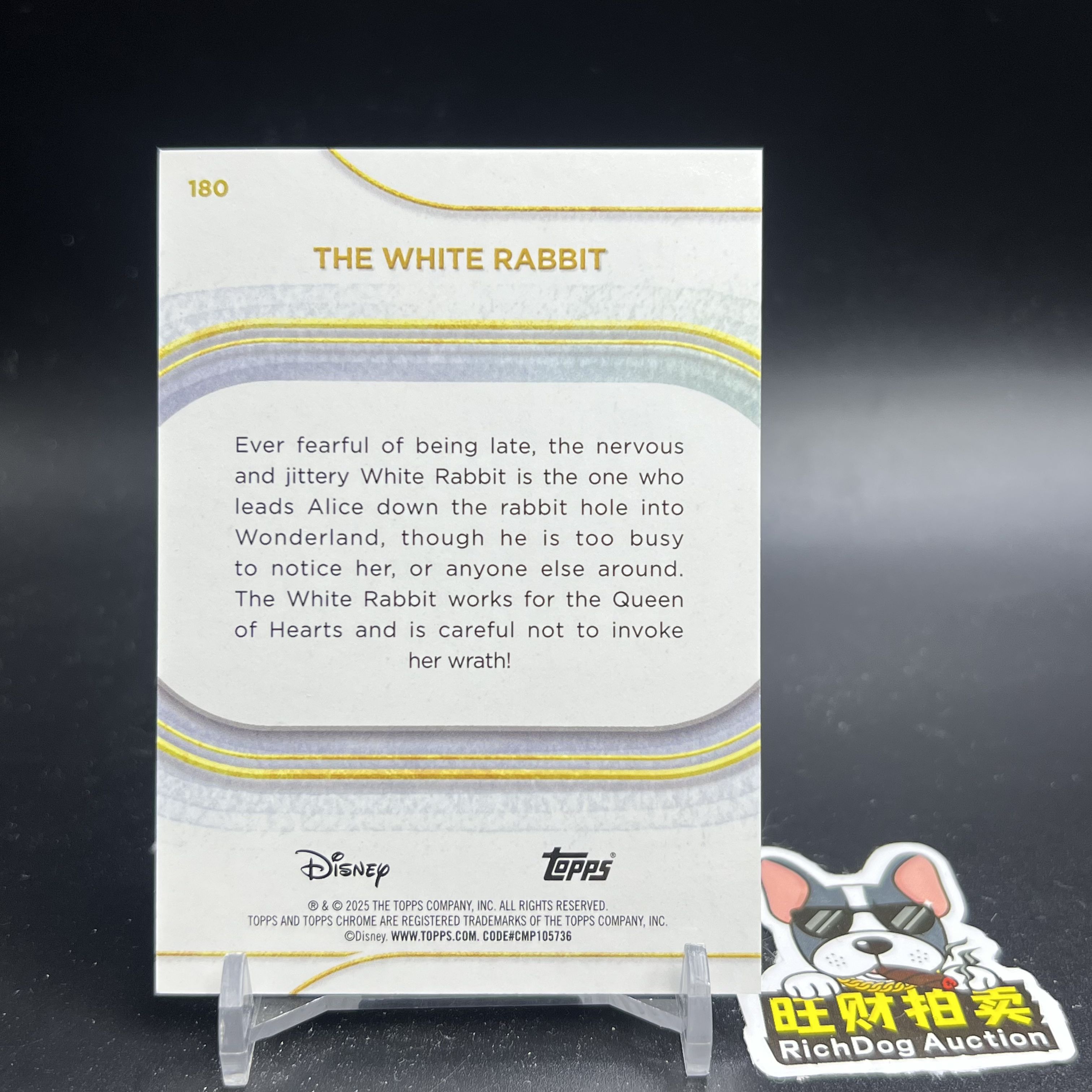 【旺财拍卖】K07 2025 Topps Chrome Disnep 迪士尼 白兔先生 The White Rabbit 28编 #180 鼠 ...