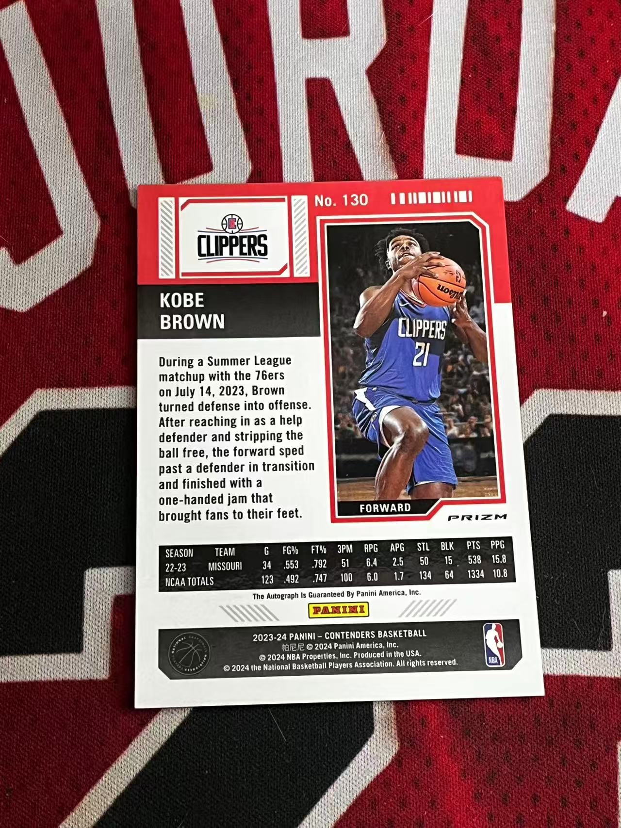 【接寄拍】2023-24 PANINI CONTENDERS 球票系列 快船 新秀RC 科比布朗 签字卡 卡签 正新秀球票签字卡 银折 折射 专收凑套必备【烂臭嘴拍卖】