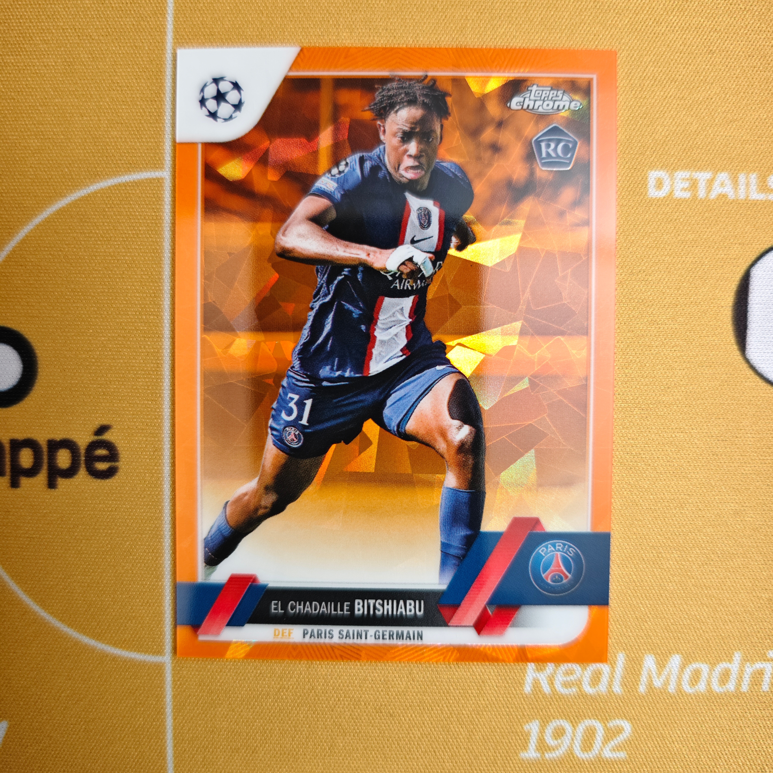 2023 Topps Chrome El Chadaille Bitshiabu RC 法国 莱比锡 比希亚布 比夏布 新秀 15/50橙碎冰折 未来可期 专收必备 通行卡品