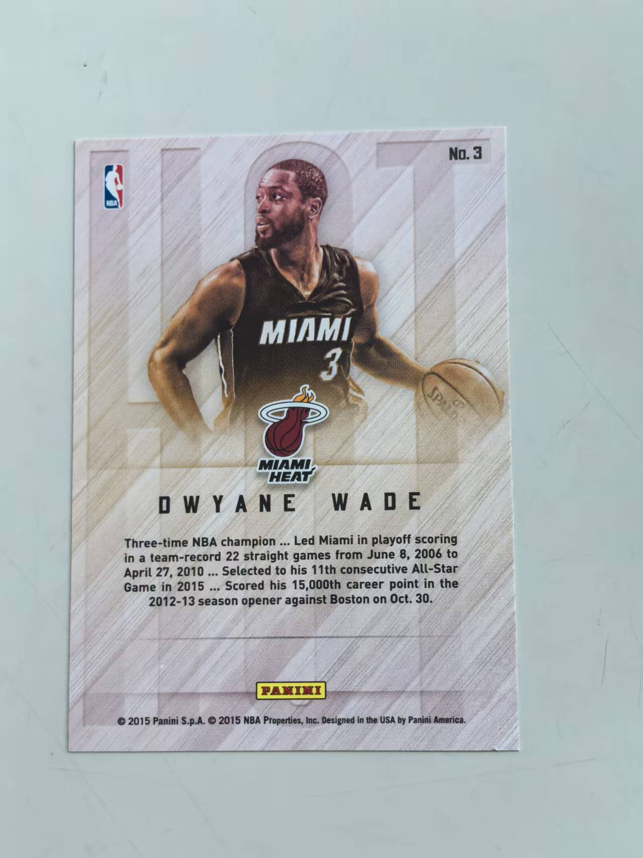 2015 Panini Hoops Dwyane Wade #7 热火 印签 签名卡签字卡 【黑魔苏】
