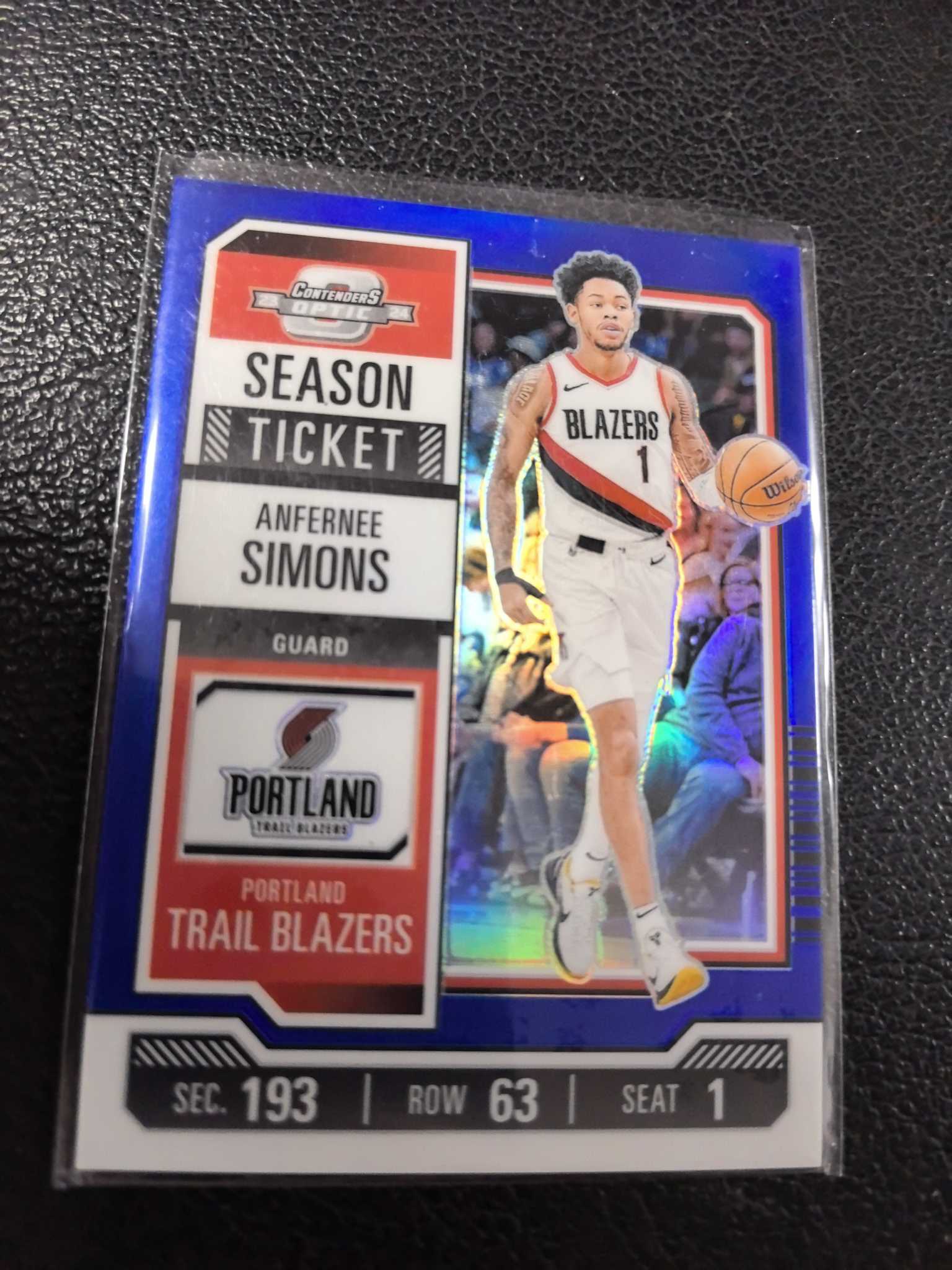 2023-24 安芬尼 西蒙斯 蓝折 99编 凯尔特人 开拓者 球票 10-8