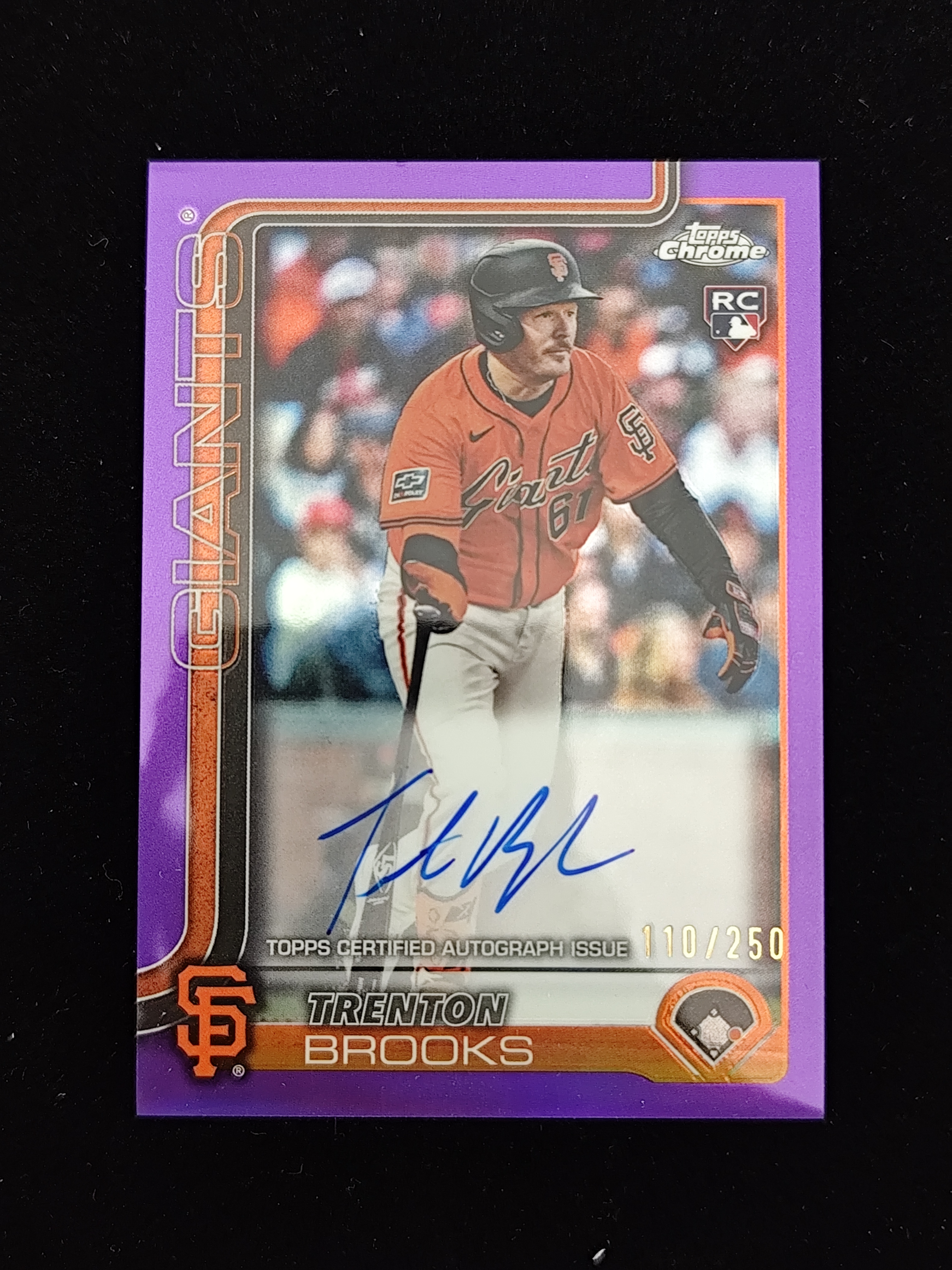 【口袋卡牌】2025 Topps Chrome Trenton Brooks 布鲁克斯 MLB 棒球 新秀RC 卡签 签字 紫折 折射 110/250编 卡品如图 收藏必备 54 VVWW